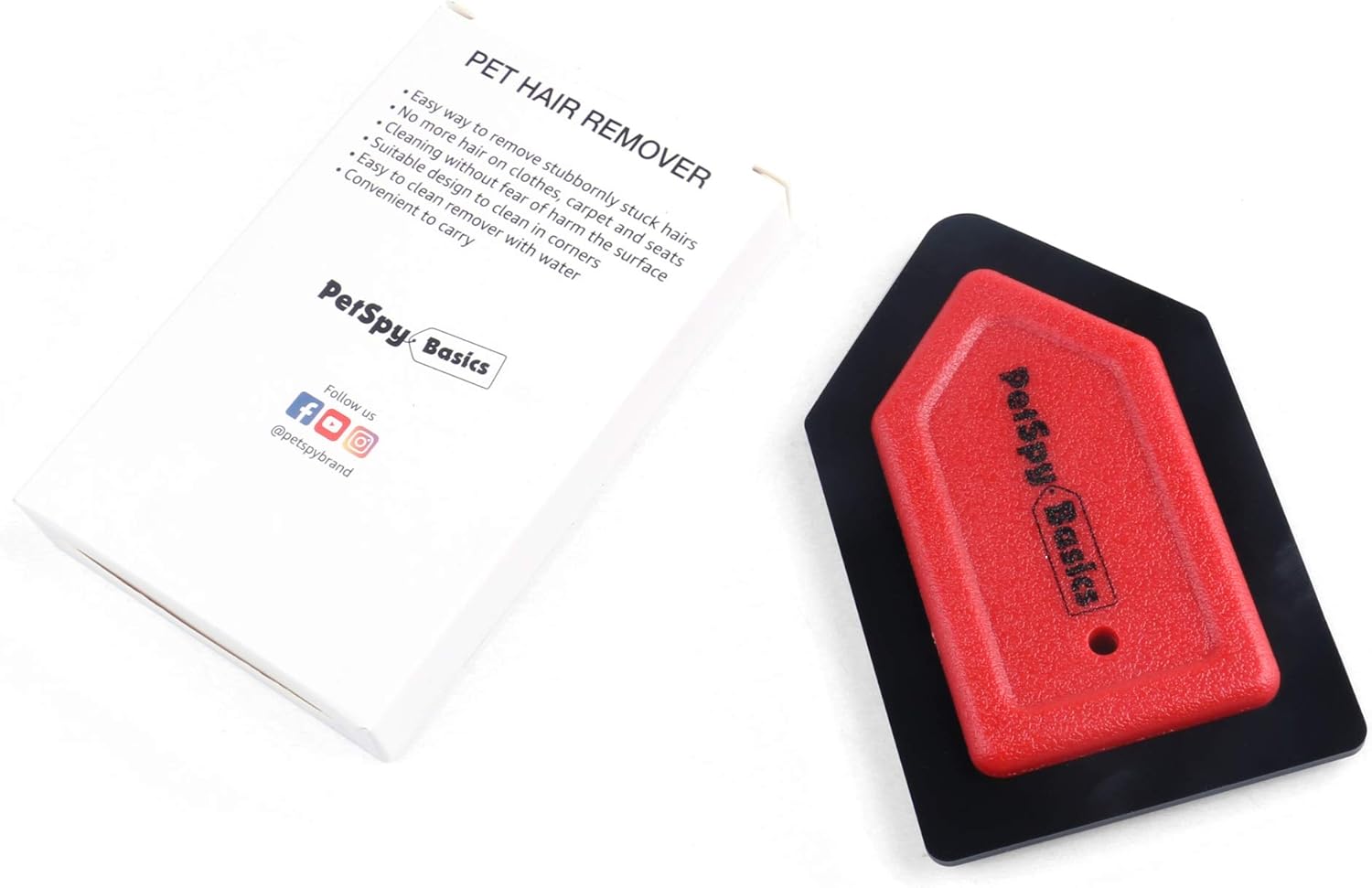 PetSpy Pet Hair Remover Mini Detailing Brush for Dog Cat Hair Easy to Clean Pet Hair, Professional Rubber Detailer Fur Removal for Car Seats, Clothes, Furniture