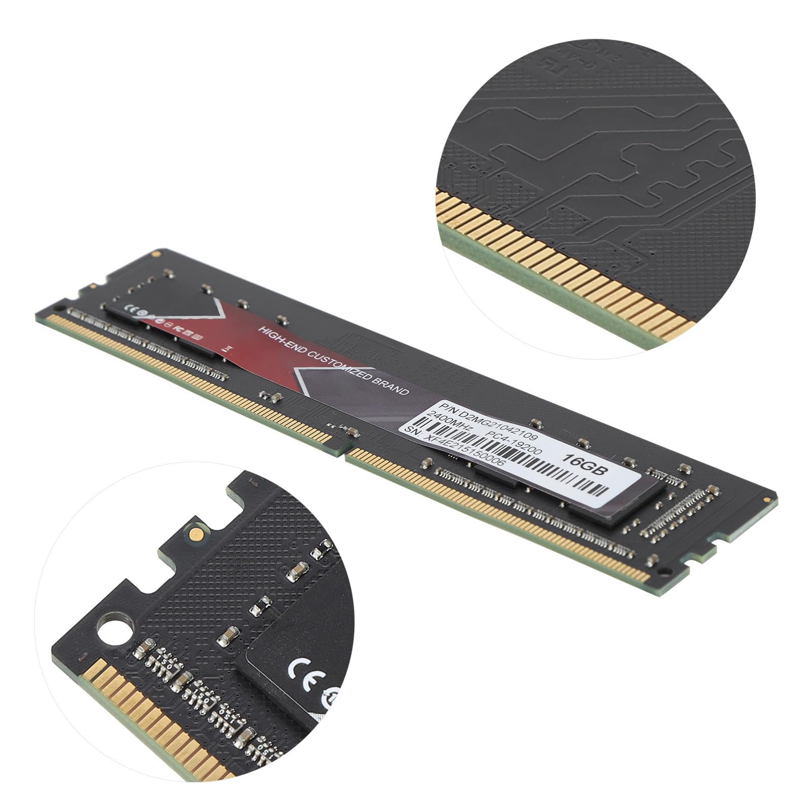 Pamięć RAM DDR4, Smukła, Aluminiowa, Wysokowydajna pamięć Stacjonarna PCB, DDR4 2400 MHz PC4 19200, z łatwą instalacją (16 GB)