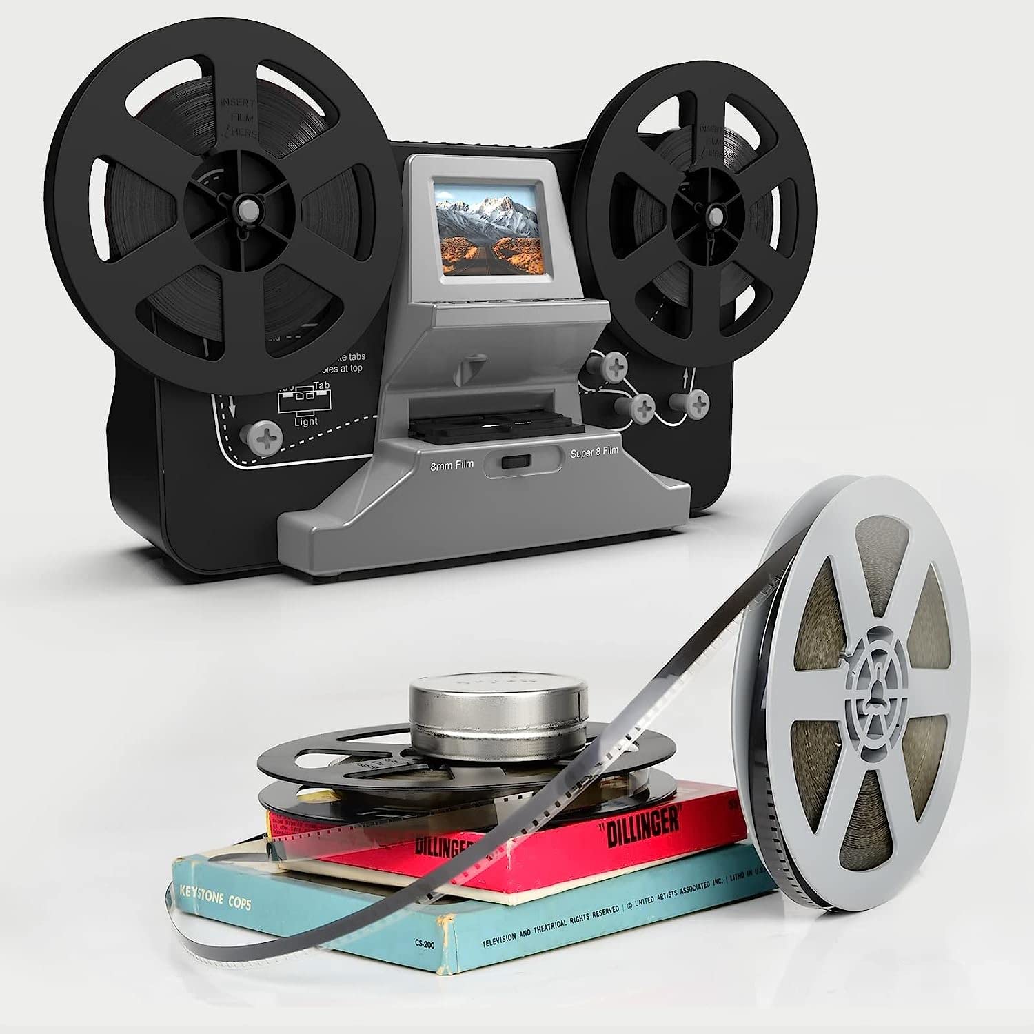 DIGITNOW! Super 8 Filmscanner Digitalisierer HD1080P 32GB 2,4" LCD Grau
