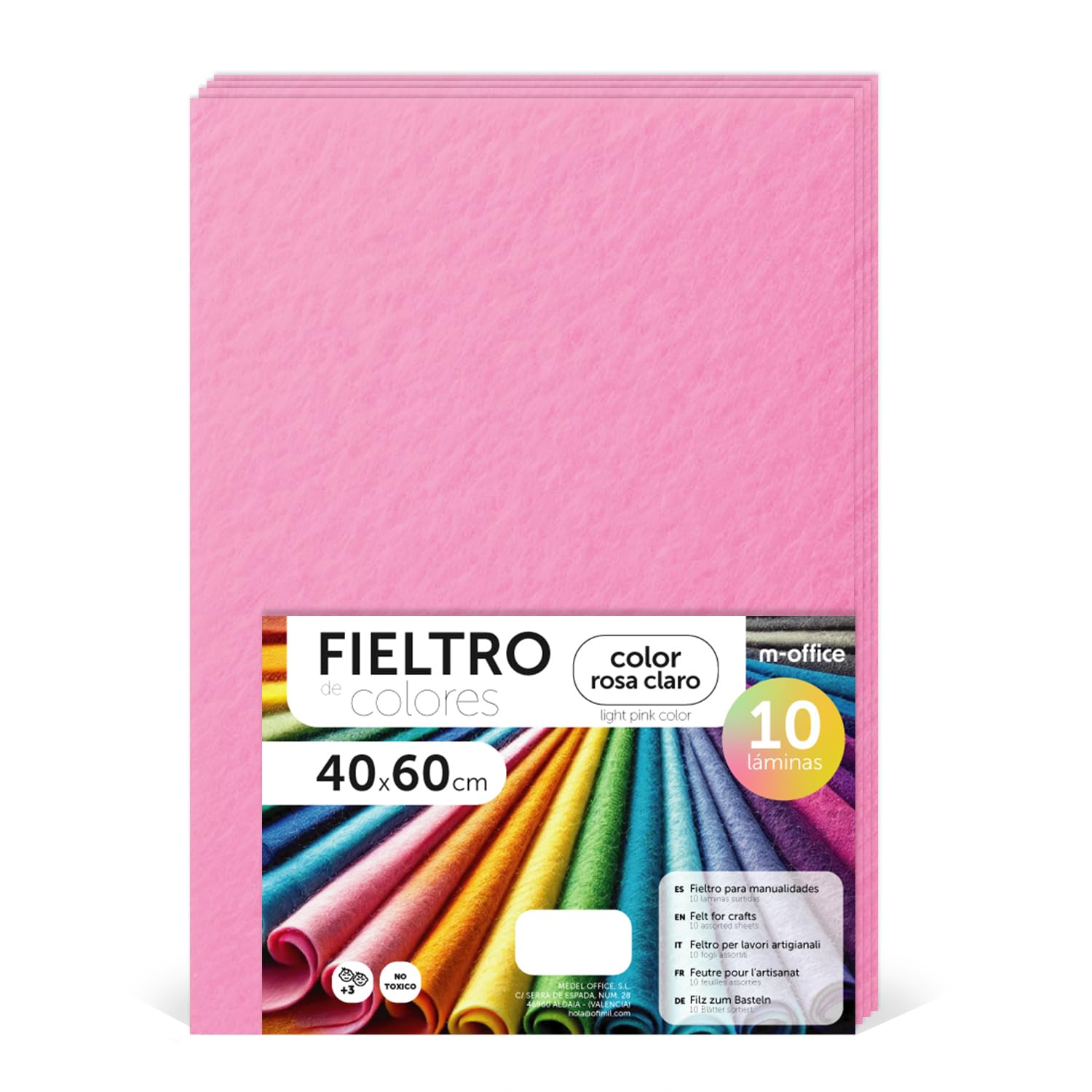 Fieltro para Manualidades, Fieltro de Colores, Suave y Flexible, Material para Costura, Telas Patchwork, Ideal para proyectos DIY, artesanía o decoración, 20x30cm - m-office (rojo, 10 uds) — view 200