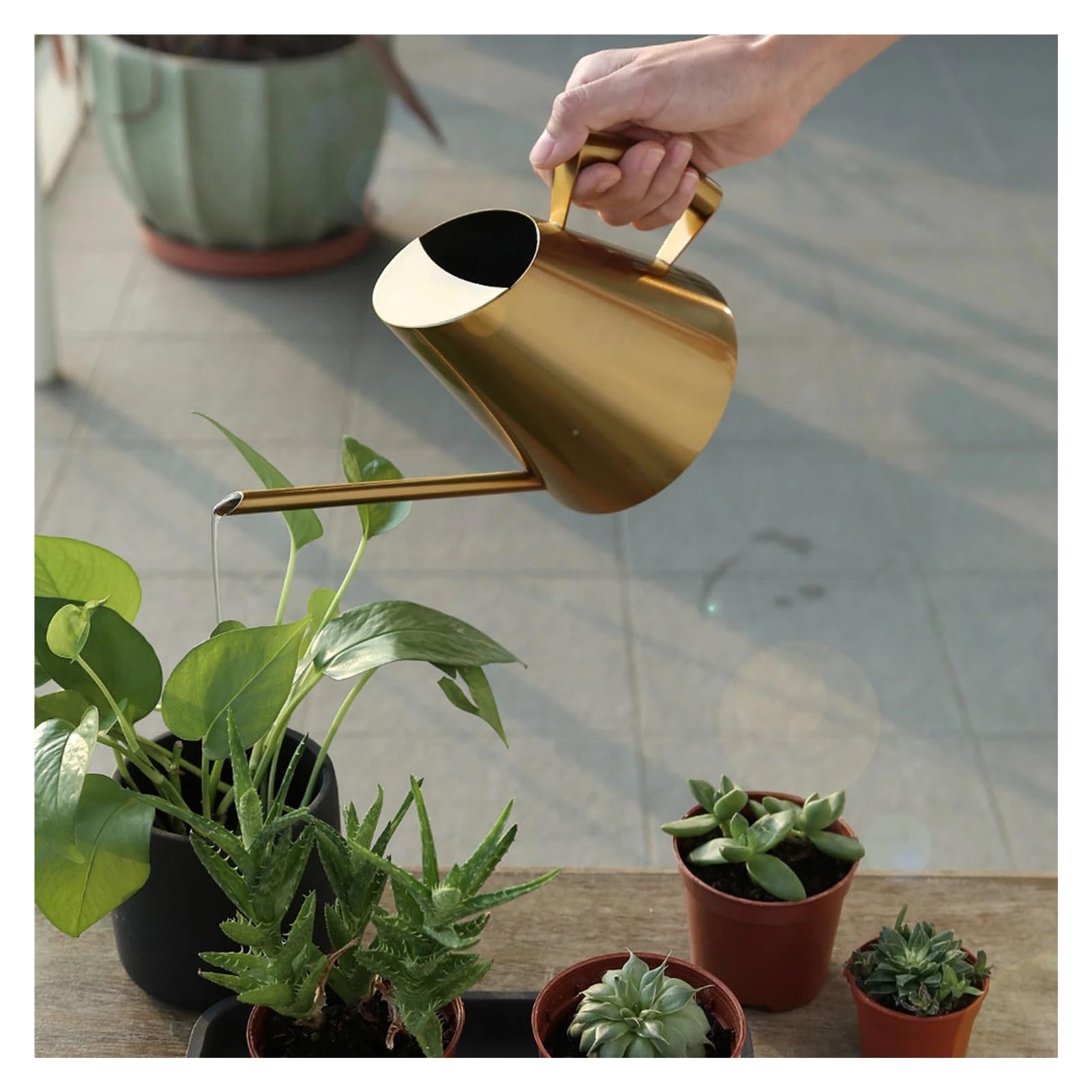 Regadera Regadera de Acero Inoxidable con Boquilla de Boca Larga for riego de Flores y Plantas de jardín, Accesorios for el hogar y el jardín. para Uso doméstico(1500ml)