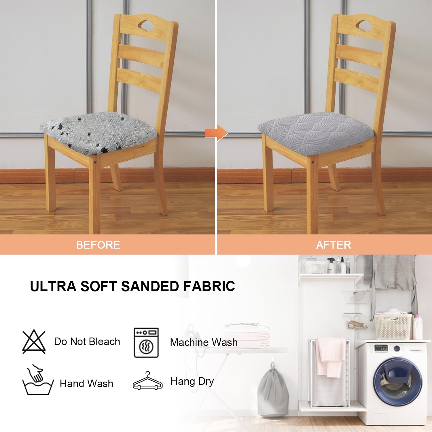 Laurraine Waterproof Dining Chair Seat Covers Set of 4 - Image 2