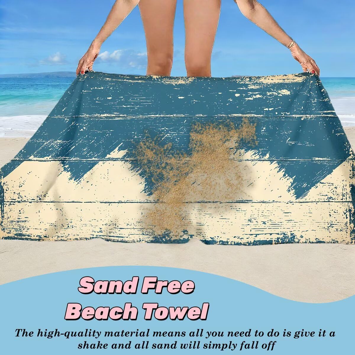 Ręcznik plażowy XXL, 100 x 220 cm, zestaw 2 szt., ręcznik plażowy z mikrofibry w stylu retro, szybkoschnący, do sauny, fitness, bez piasku, ręcznik plażowy, do sauny, duży ręcznik kąpielowy, prezent