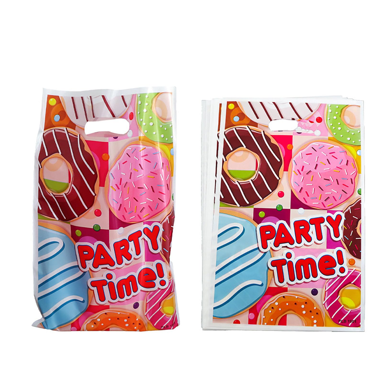 YYaaloa 30pcs Goodie Bags Party Favor Bags Donut Plastic Candy Gift Bags Bulk for Birthday Baby shower Return Gift (Donut 30pcs)