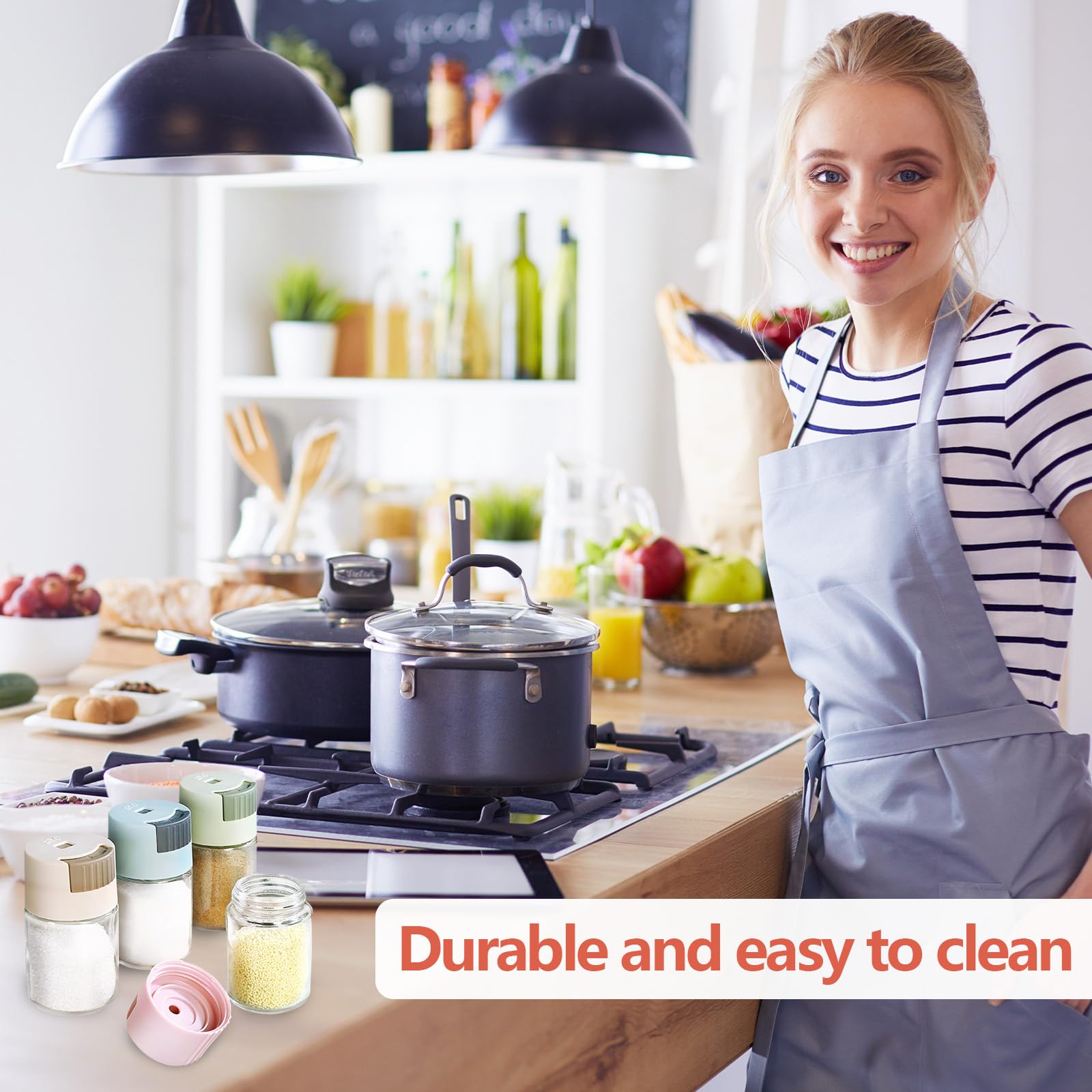 Aiareozy 6 Pezzi barattoli spezie per cucina, 80 l contenitori spezie