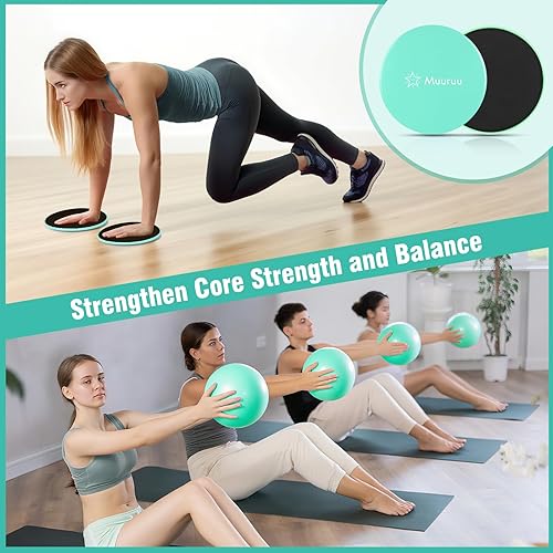 Miniatura 6 de Pilates Equipment Kit for Home Workout, Pilates Ring and Ball Set for Women, 14'' Magic Circle Essentials Accessories Kit with Wrist Weights,