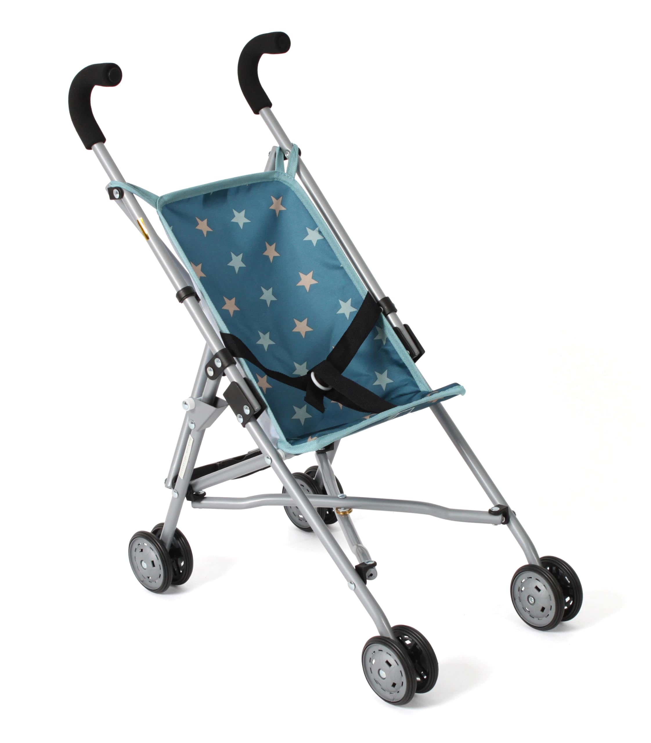 Bayer Chic 2000 Puppenbuggy Roma | Kompakter Puppenwagen Sternchen Türkis