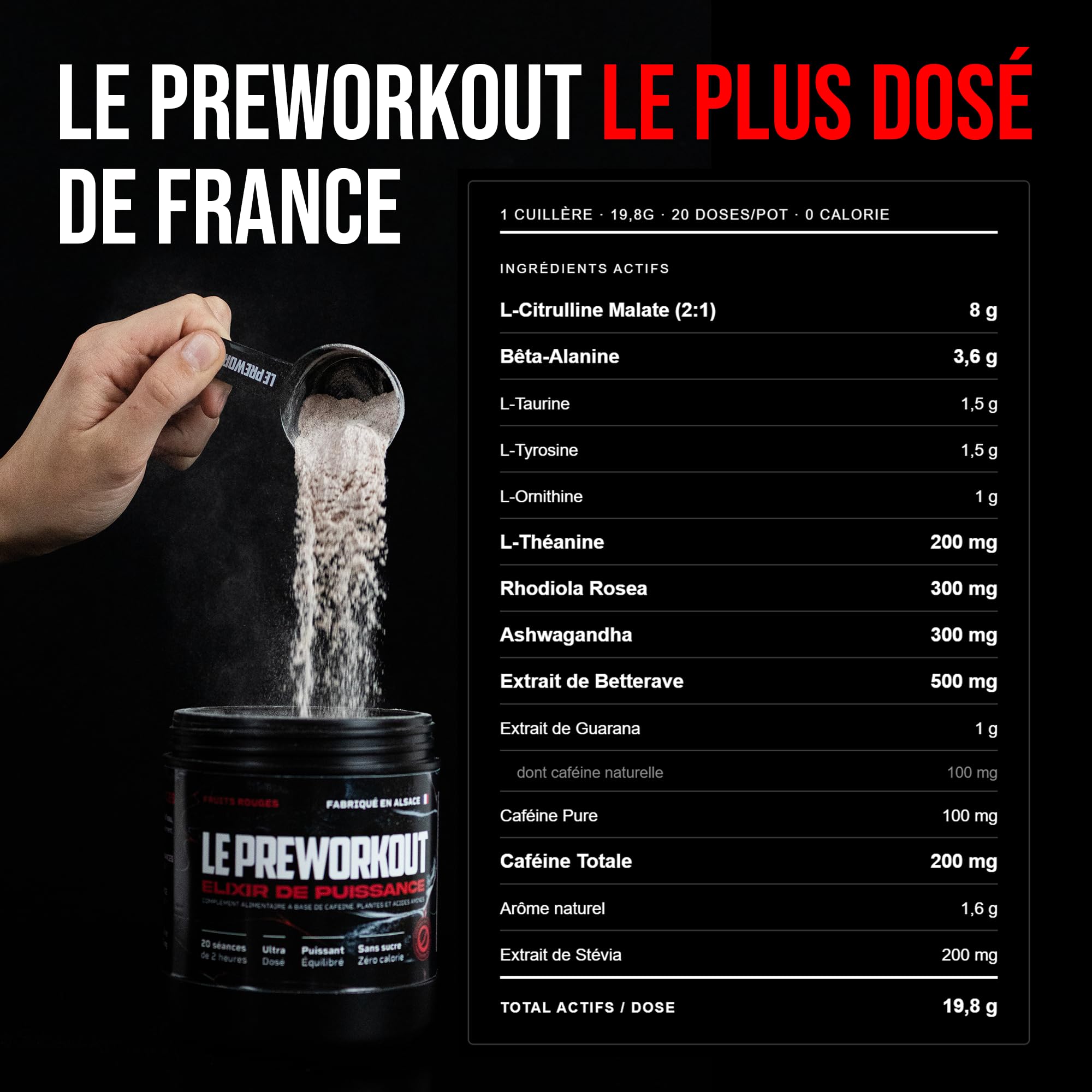 Elixir de Puissance | Fabriqué en Alsace | 2h d'Énergie Intense Sans Crash | Booster Pré-Entraînement Force, Endurance, Focus | Citrulline 8g | Rhodiola & Ashwagandha | Cola Citron