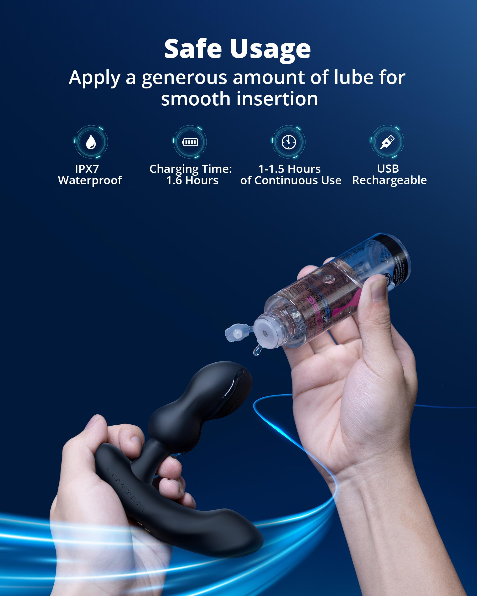 LOVENSE Edge 2 Prostate Massager Vibrating Butt Plug, Adjustable Anal Vibrator with Remote Control Adult Sex Toys & Games for Men Beginner Advanced Player, Powerful Vibration, Waterproof