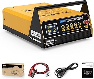 AUTOOL Flash Reprogramming Power Supply 120 Amp, Car Battery Charger with Battery Repair Mode, Flash Reprogrammer & Adjustable Power Supply w/ 6.5ft Cables, HD Display