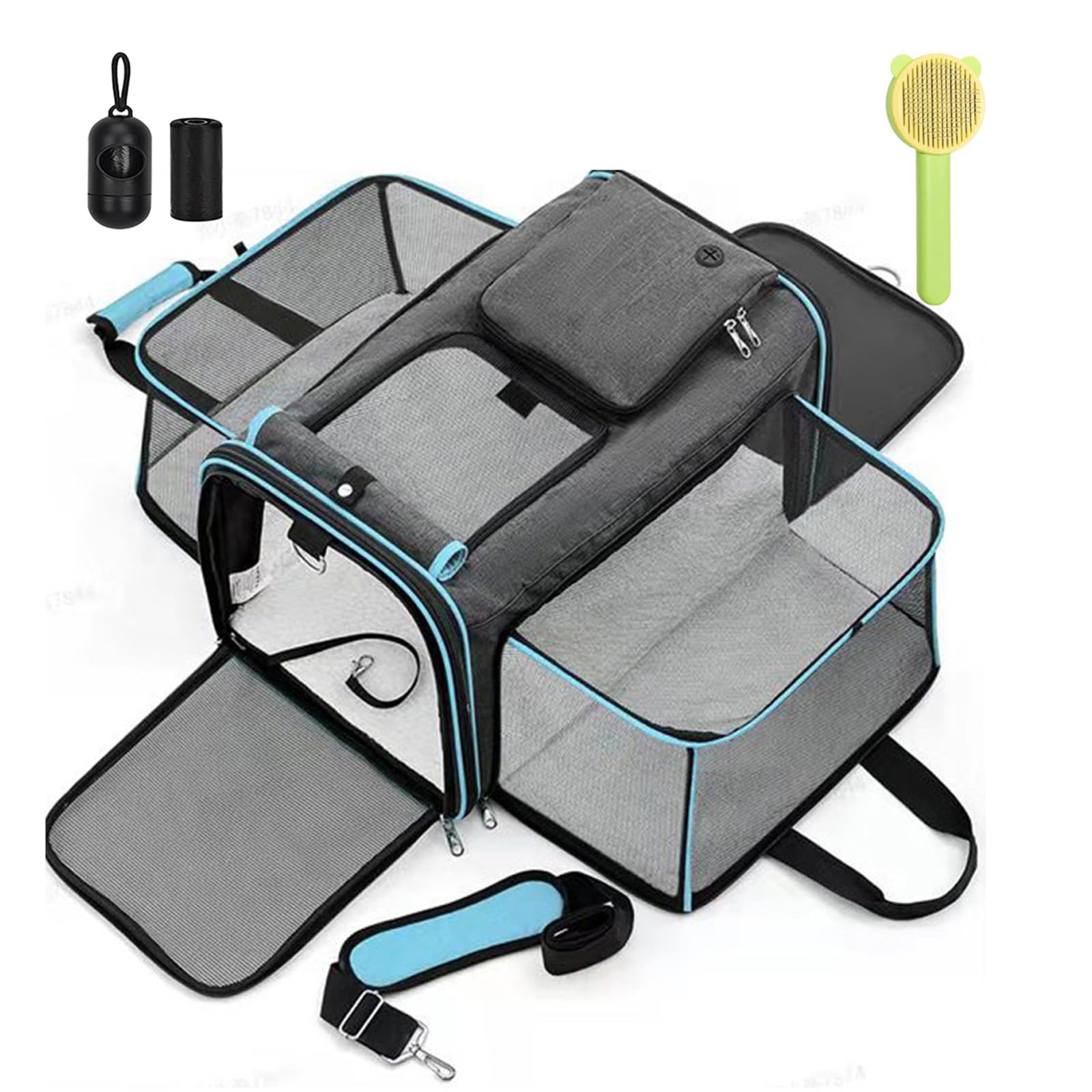 Boîte de transport pliable pour chat - Sac de transport - Avion, voiture, voyage - Respirant - Pour chat et petits chiens