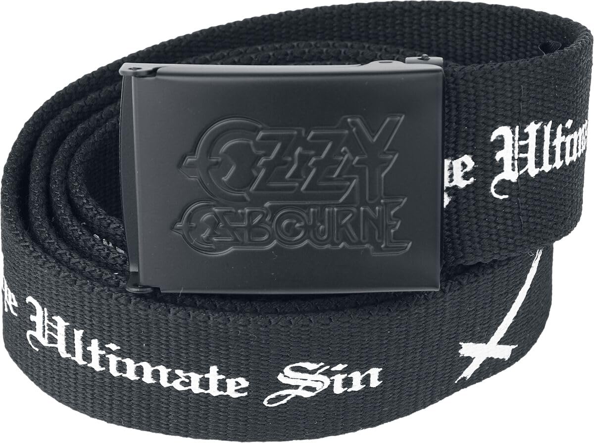 Ozzy Osbourne Logo Unisex Cinturón Negro 100% poliéster