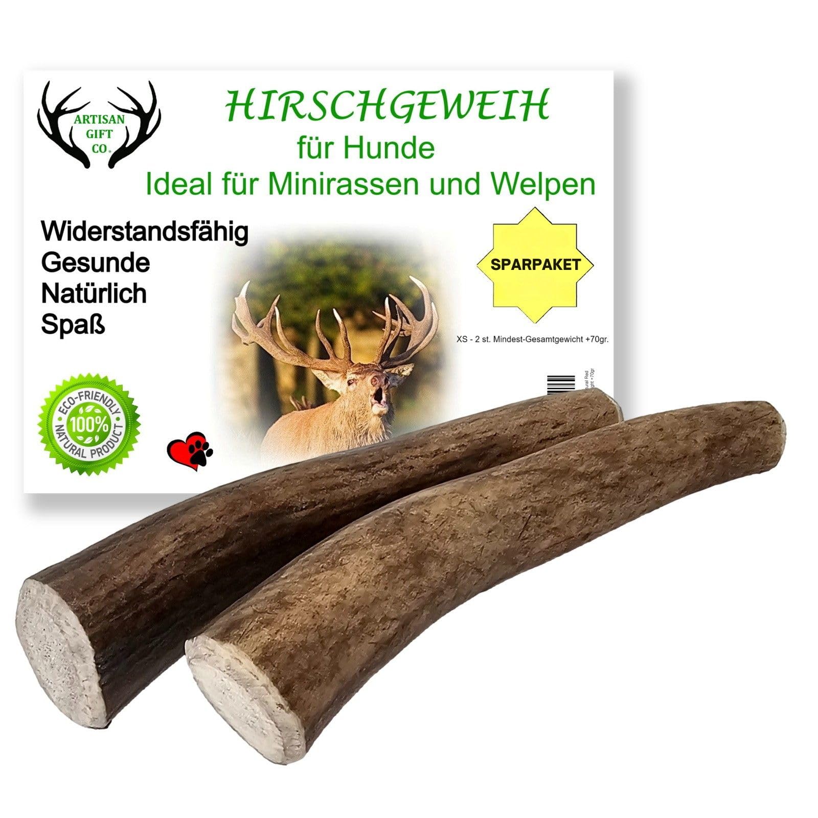 ARTISAN GIFT CO Hirschgeweih für Hunde – Natürlicher Kauknochen und Kaugeweih für Welpen und Hunde