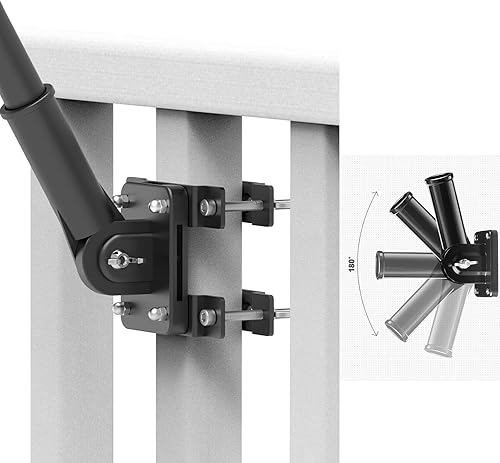 Miniatura 5 de Soporte para asta de bandera sin perforación, apto para barandilla de balcón, soporte para asta de bandera perfecto para porche y valla, se adapta a