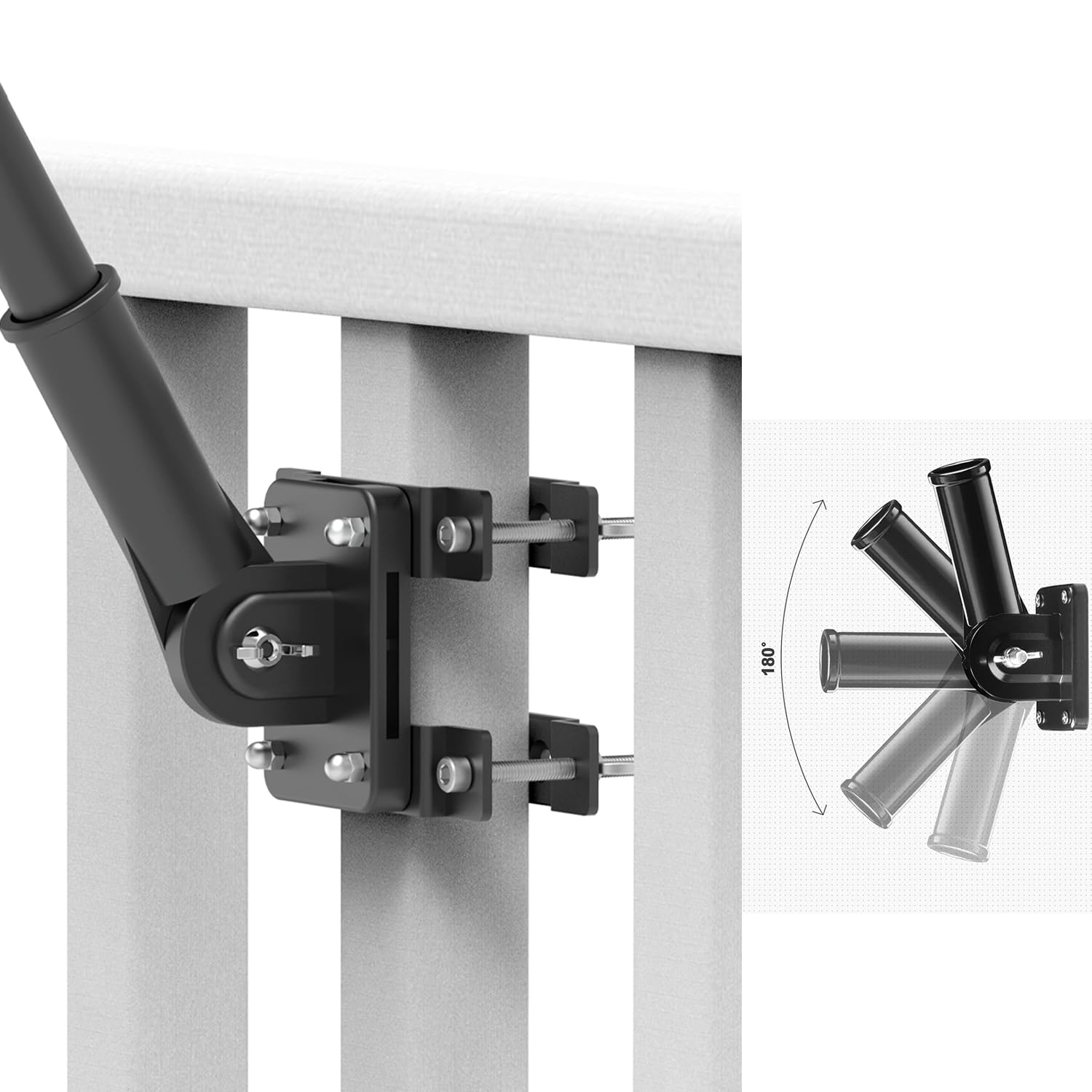 Porta Bandiera Supporto Regolabile Per Asta Bandiera BRAFFA - Attacco Da 1 Pollice, Ideale Per Balconi E Giardino! Asta Bandiera Barca - Foto 13