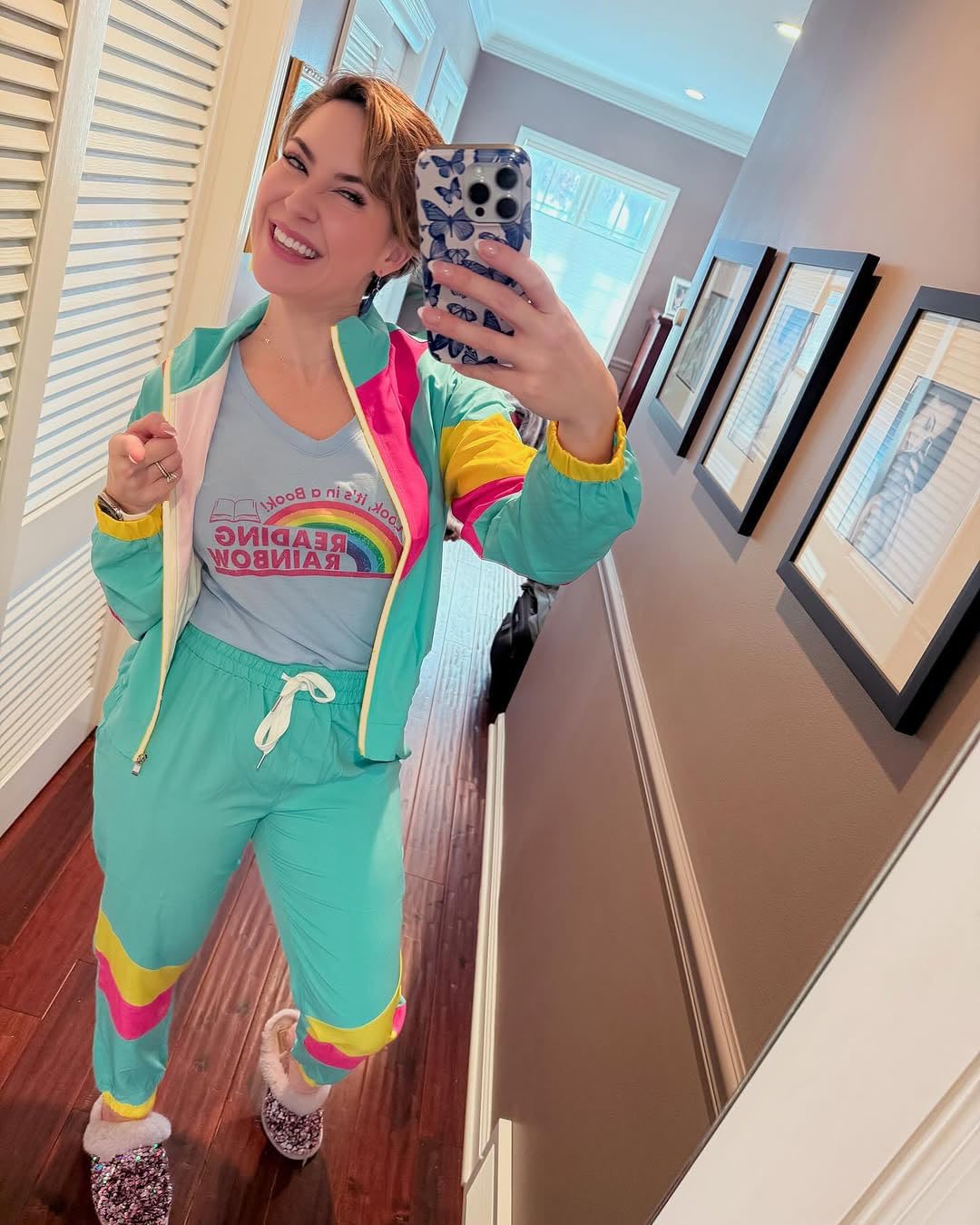 ZDT Women's Color Block 80s 90s Outfit 2 Piece Costume Zip Up Windbreaker Track Suits Set New - Image 4