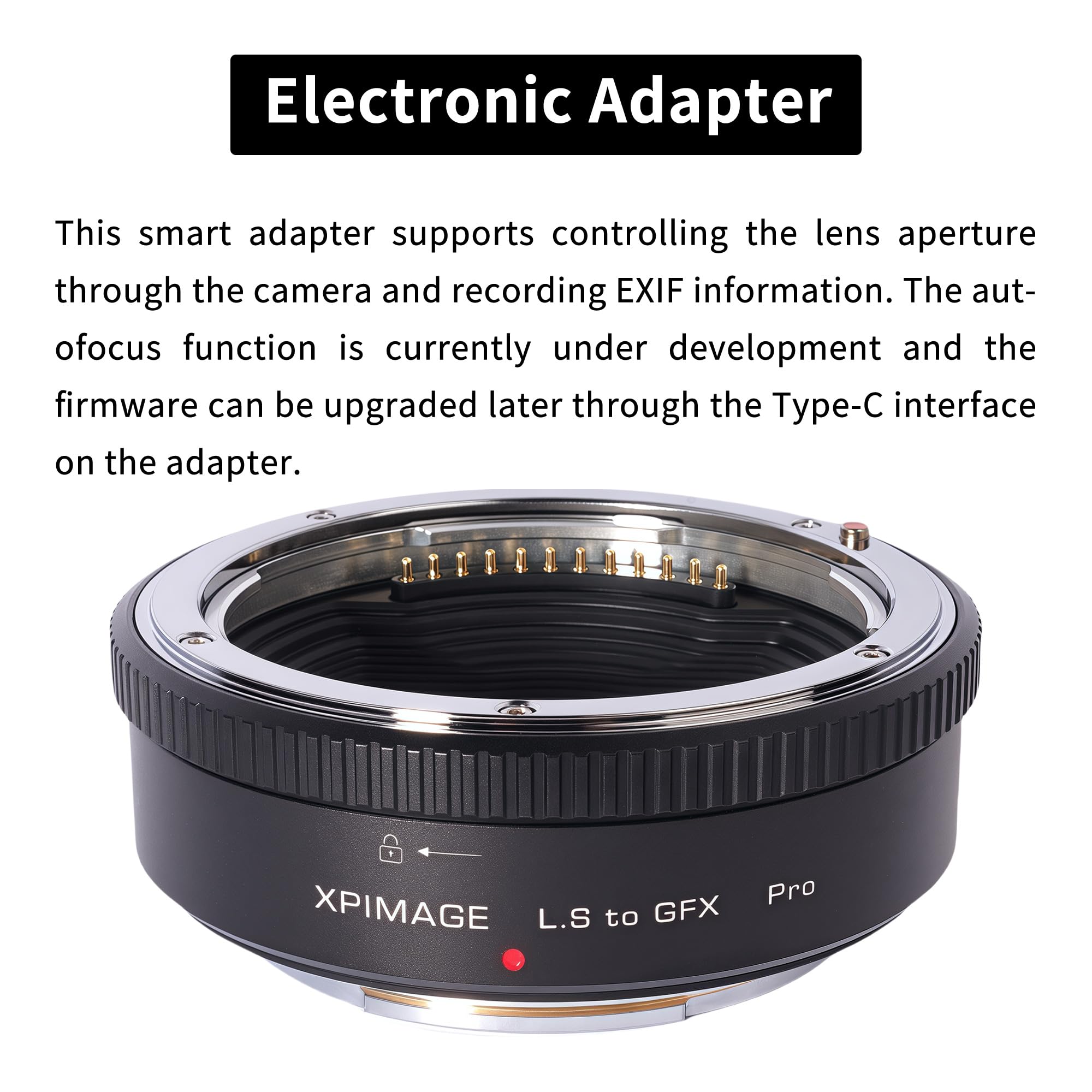Anello adattatore per obiettivo elettronico compatibile con obiettivo Leica S per fotocamera Fujifilm GFX GFX50 GFX100 Auto