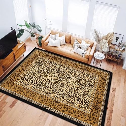 Miniatura 2 de Alfombras de lujo con estampado de leopardo marrón de 3 x 5 pies, suaves, cómodas, lavables, para cocina, dormitorio, alfombra de pasillo