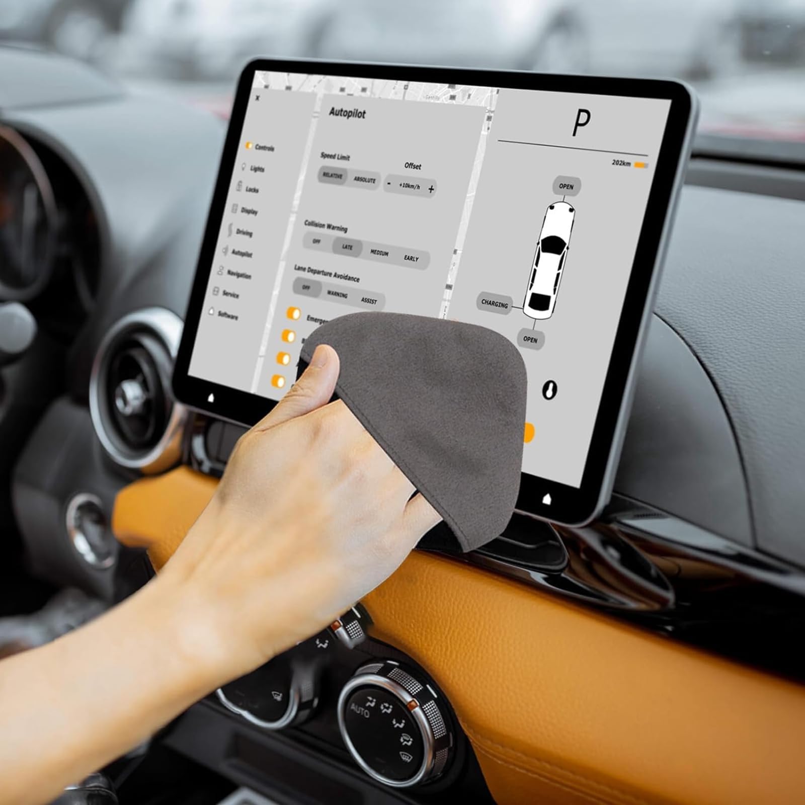 Car Touch Screen Wipes Dashboard Display Cleaning Kit with Microfiber Cloth Cleaner Tool for Vehicle Interior Screen Care