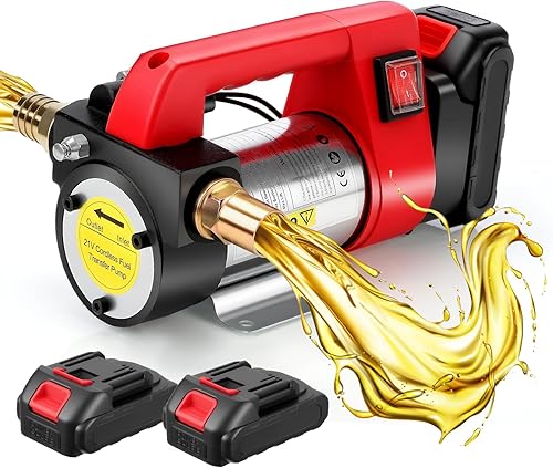 Bomba de transferencia diésel alimentada por batería de 21 V 260 W, kit de bomba de transferencia de combustible eléctrica con batería de 2000 mAh,