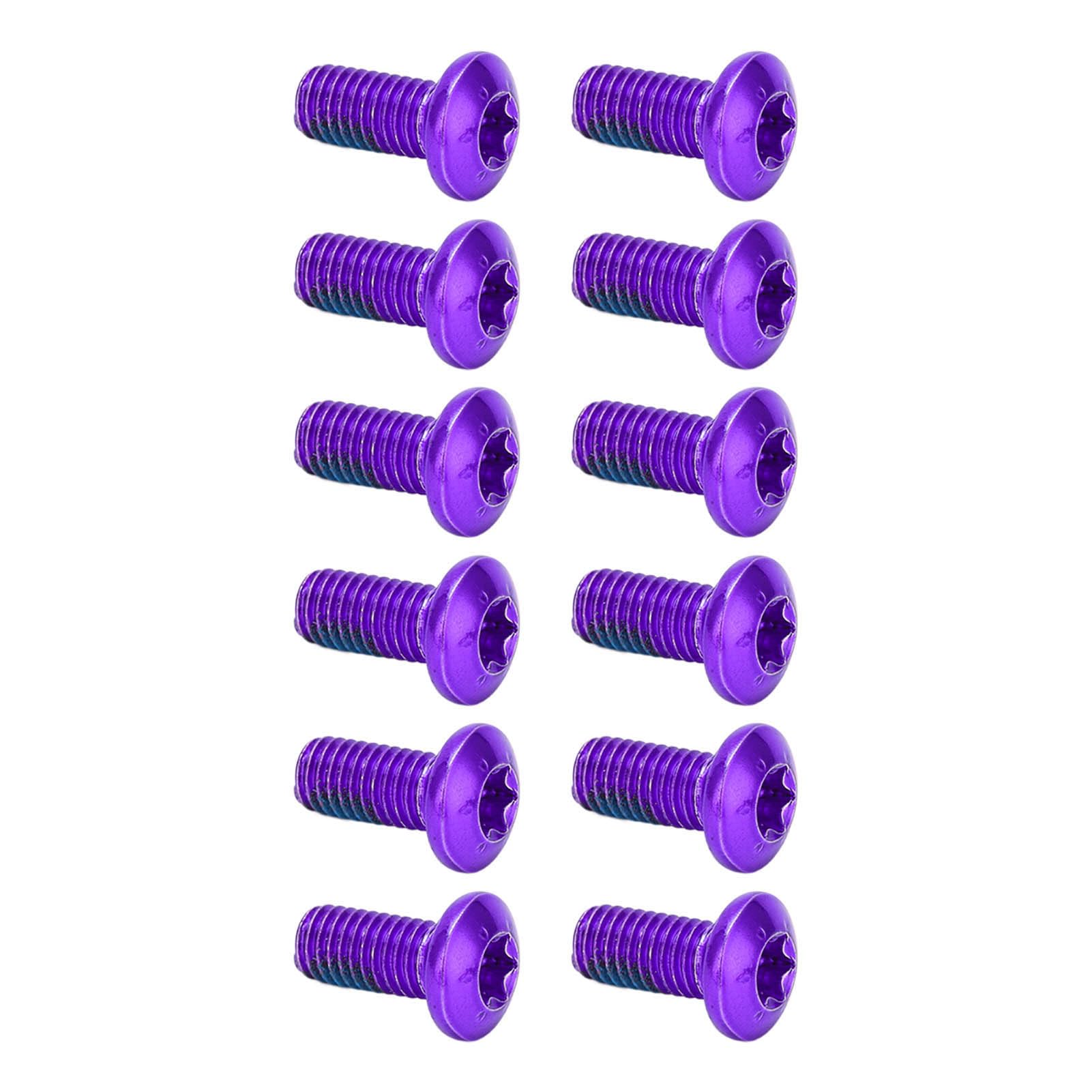 12 Sztuk M5 Tarcze Hamulcowe śruby śruby śruby Tarczy Hamulca Rowerowego (PURPLE)