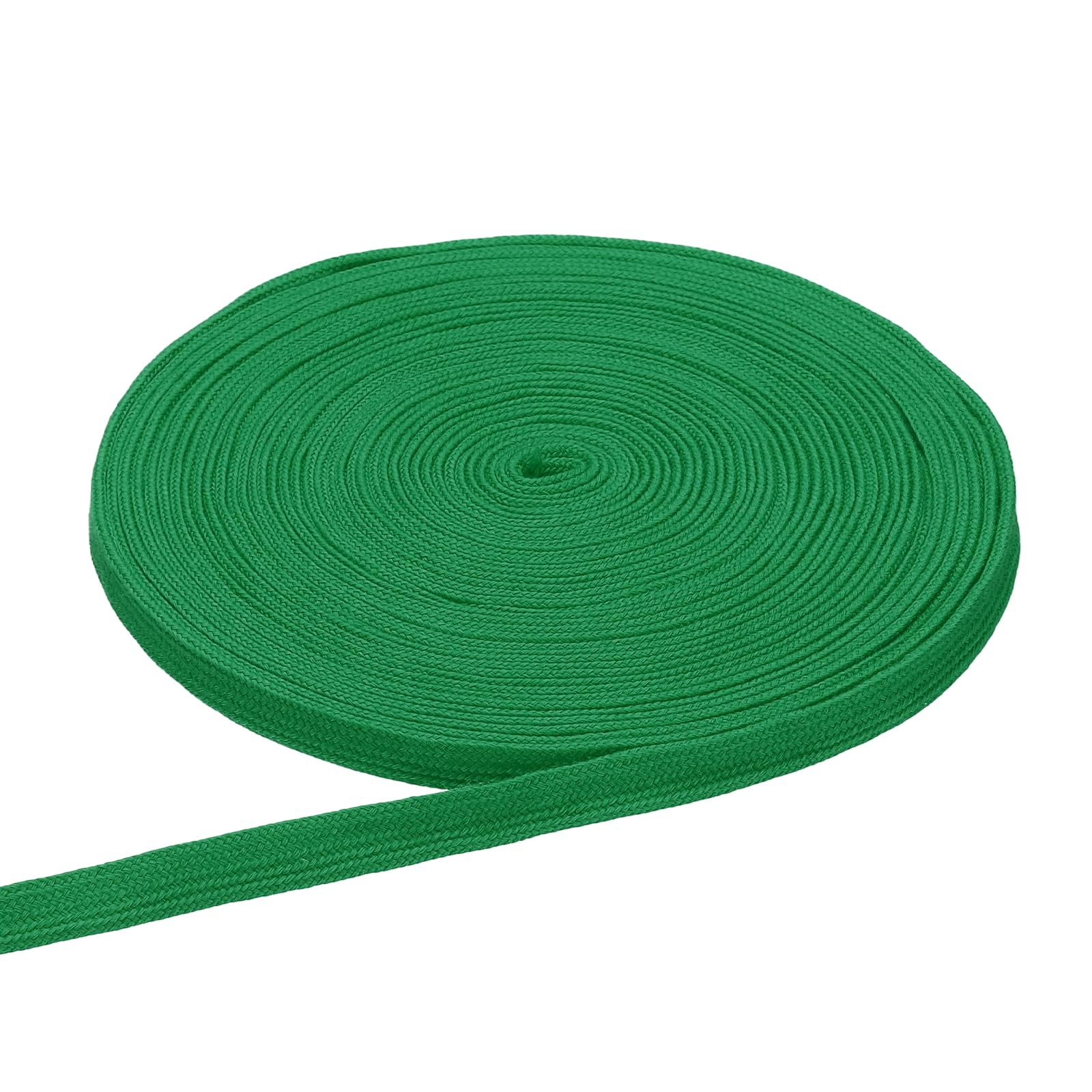 sourcing map Flat Drawstring Cord Rope, 27 Yards x 0.5 Inch Draw String Replacement Rope Drawstring for Sweatpants Hoodie Pants Shorts Garment Accessories, Green