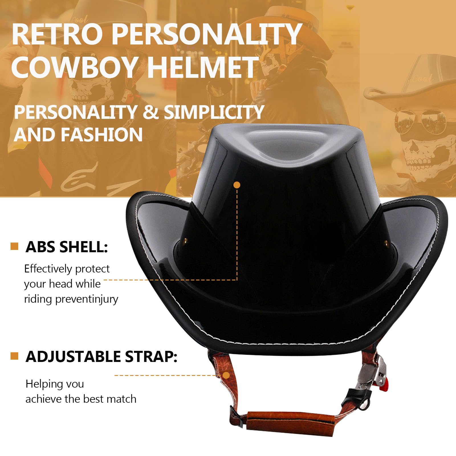 cowboy hat shaped motorcycle helmet Amazon.com: GYLRFAN Retro Motorcycle Half Helmet, Western Cowboy Hat Helmet  Open Face DOT Approved Unisex-Adult with Quick Release Buckle and Lining  for Mopeds Horse Riding Jazz Caps : Automotive