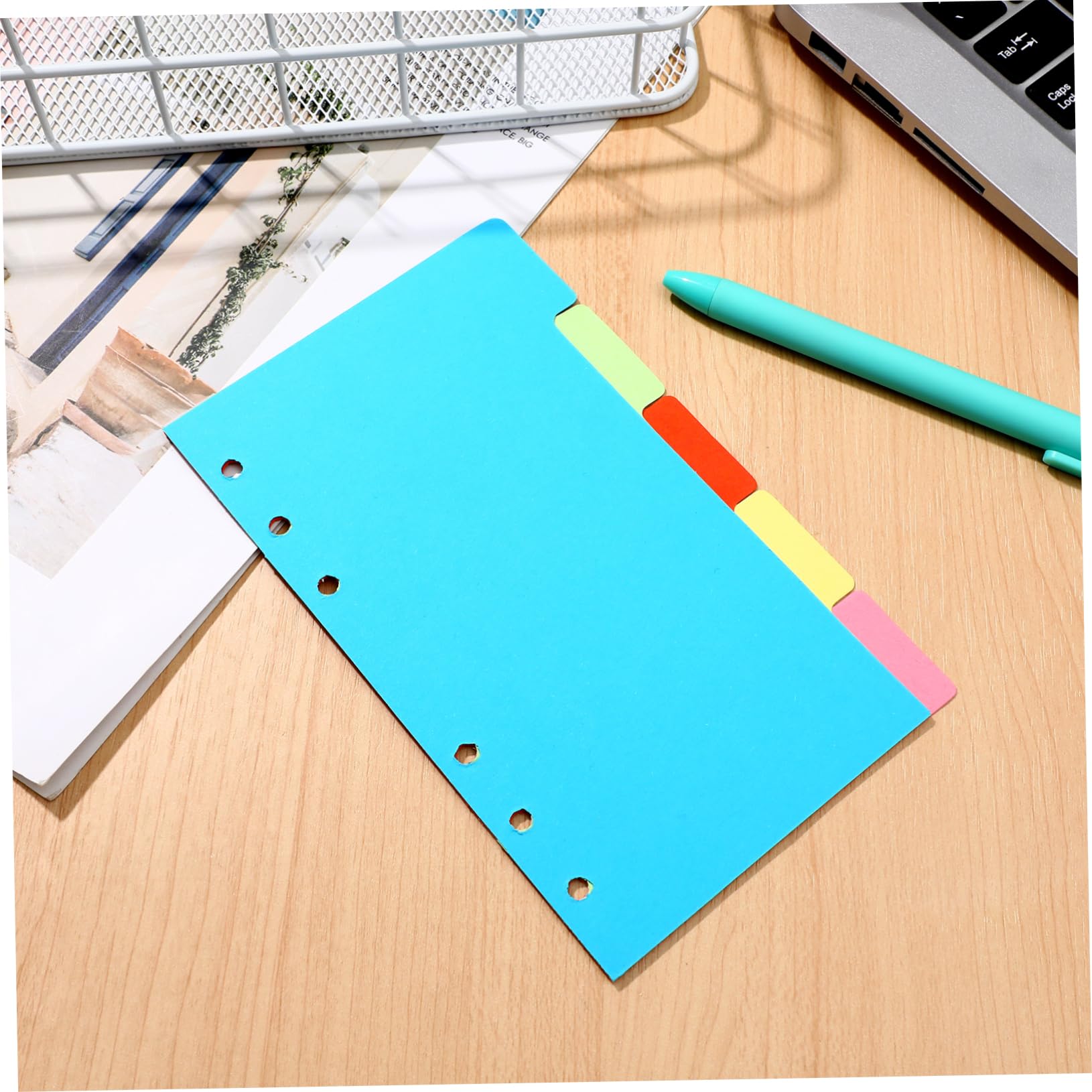 HOMSFOU 60 Sätze Trennblätter Set Teilig Bunte Registerkarten für Ringbuch Notizbuch Stabiles Kartonpapier Geeignet für Schule Büro und Alltag Zufällige Farbe