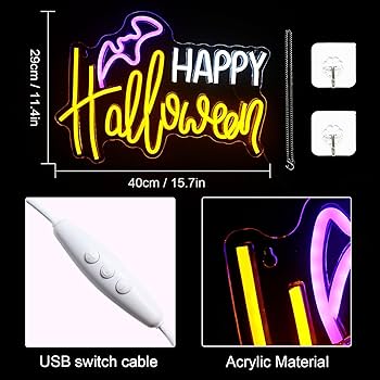 Amazon.co.jp: LUCUNSTAR ハッピーハロウィンネオンサイン