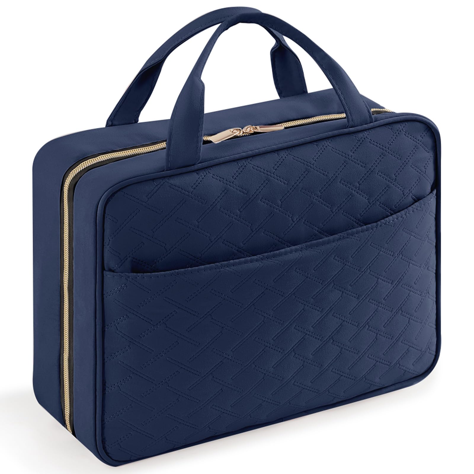 Lifewit Reise Kulturbeutel Damen, große Reise Kosmetiktasche Kulturtasche zum Aufhängen Organizer für Frauen, transparente Schminktasche mit hängendem Haken für Behälter,Groß,Dunkelblau