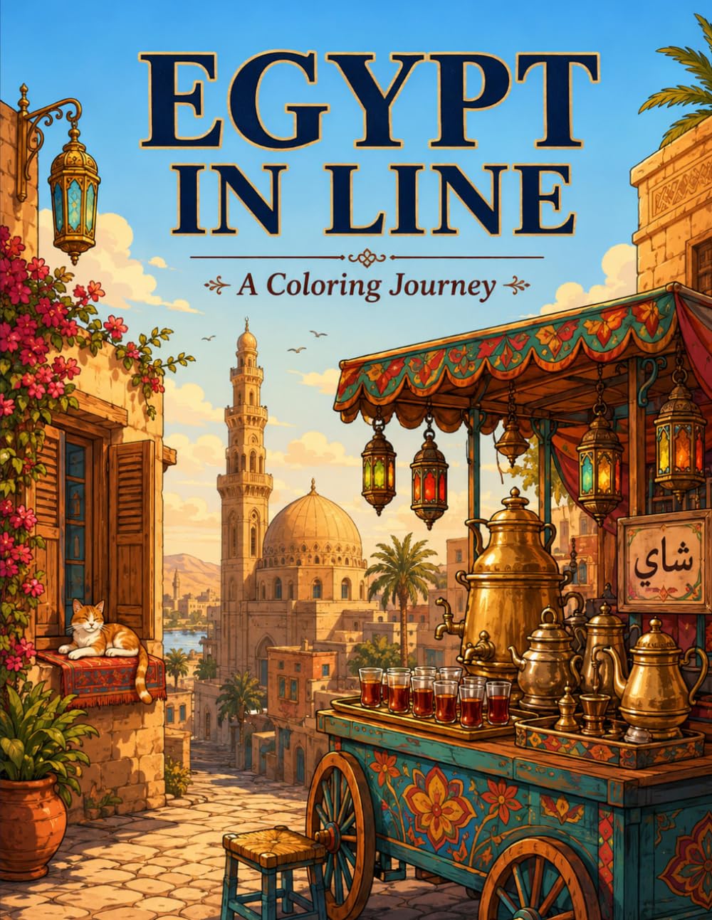 Egypt in Line: A Coloring Journey Through Cairo, Luxor, Aswan & the Nile