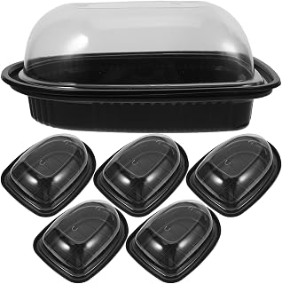 6pcs Disposable Plastic Food Box with Lid, High-temperature Resistant Pp Takeout Container for Fried Chicken and Crawfish, Sealed Carryout Meal Prep Box
