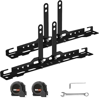 Upgraded Wheel Alignment Tool with 2 Measuring Tapes, Upgraded Automotive Toe Alignment Tool for Home Use, Compatible with More Vehicle Models, Black, Toe Plates