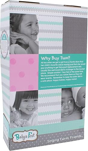 Miniatura 3 de Goldberger Baby First Doll Farm Animal Friends, Cow Bilingüe, Canta Old McDonald, lavable a máquina, características realistas, para mayores de 1 año