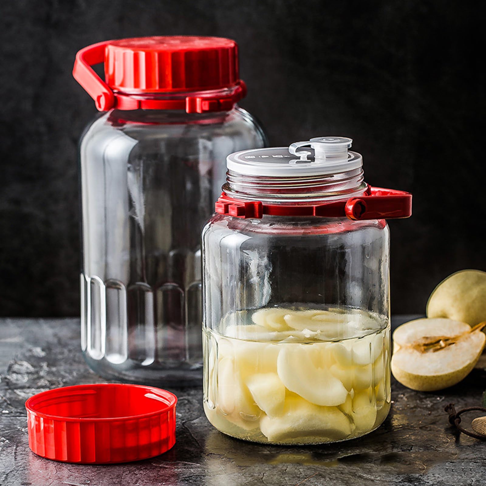 3l/0.75gal,Gärglas, Gärglas aus Glas mit breiter Öffnung