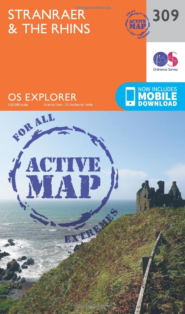 Stranraer & the Rhins Map | Weatherproof | Mull of Galloway | Ordnance Survey | OS Explorer Active Map 309 | Scotland | Walks | Hiking | Maps | Adventure