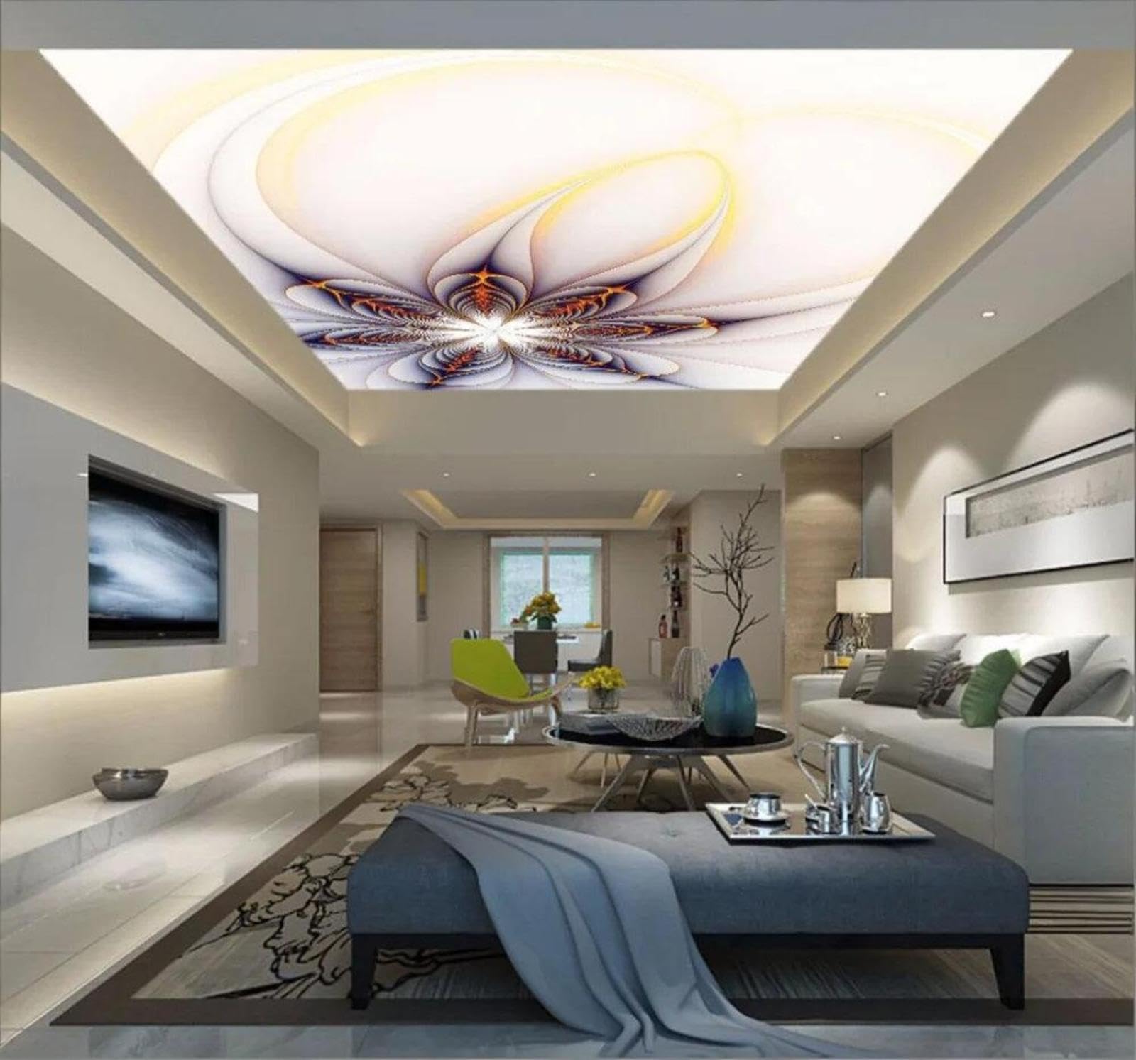 Wallpaper-3D-Xlm 200Cm×140Cm(B×H) Creative Three Dimensional Geometric Floral Art 3D Wallpaper Easy Install Feature Office Living Room Sofa Bedroom Tv Background Wall Decoration-200Cm×140Cm