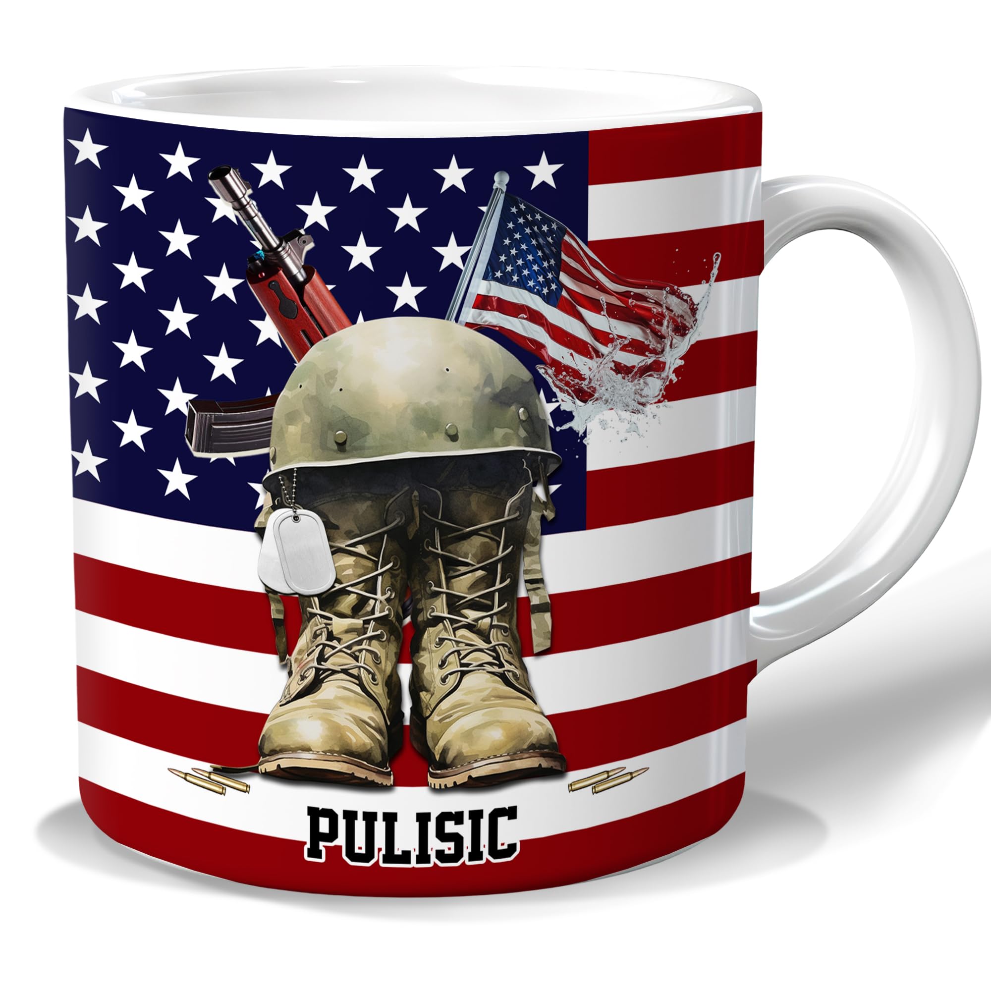 pundo authentic Personalized Veteran Coffee Mug Custom Name Ceramic 11 15 Oz Navy Veteran Gifts for Proud Patriotic Marines Air Force