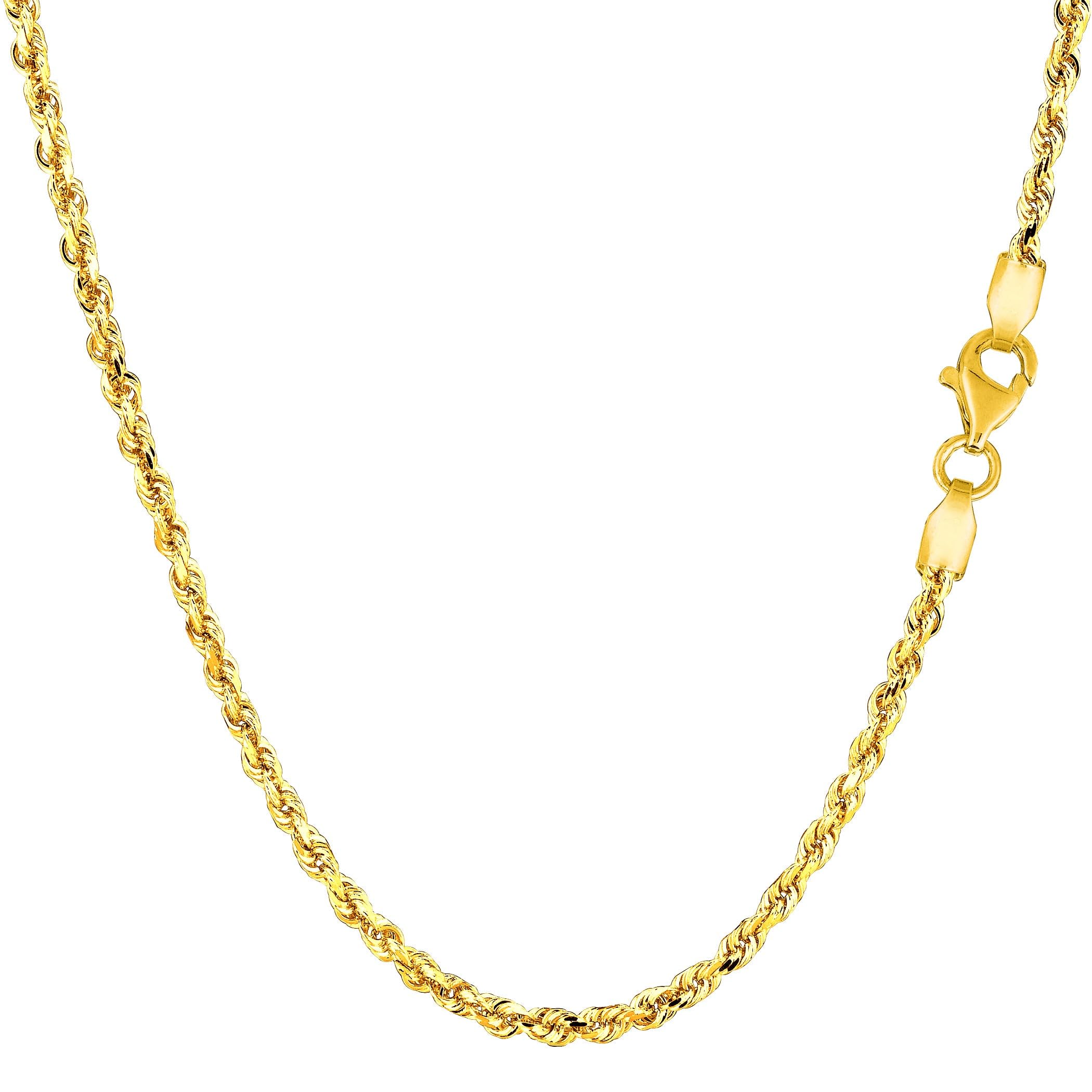 Jewelry Affairs 14K Yellow Gold Filled Solid Rope Chain Necklace