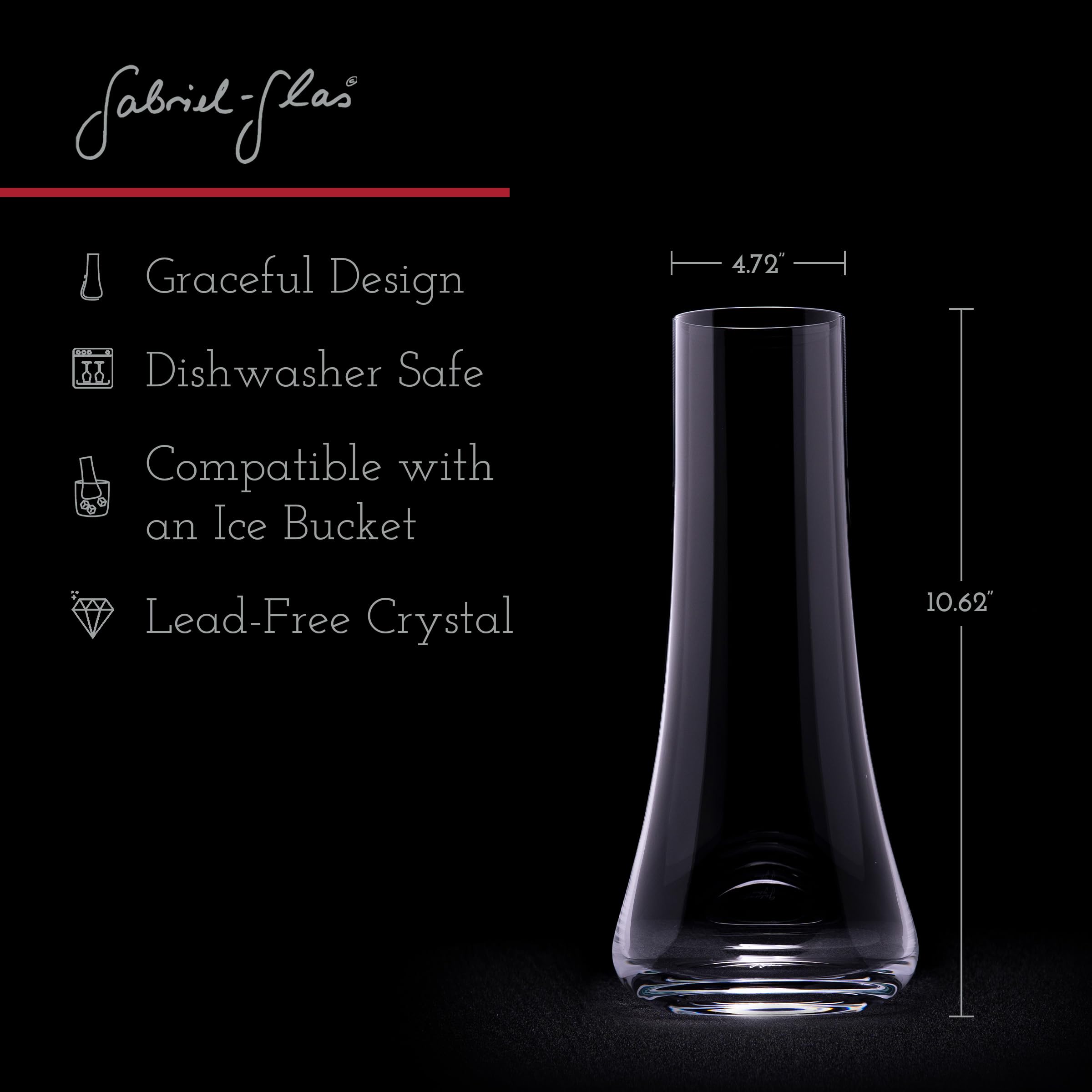 Gabriel-Glas DrinkArt Flasche Kristall-Weindekanter Premium, moderne Karaffe und Servierkrug für Wein, Saft und mehr spülmaschinenfest, bleifrei, 1,2 l Fassungsvermögen