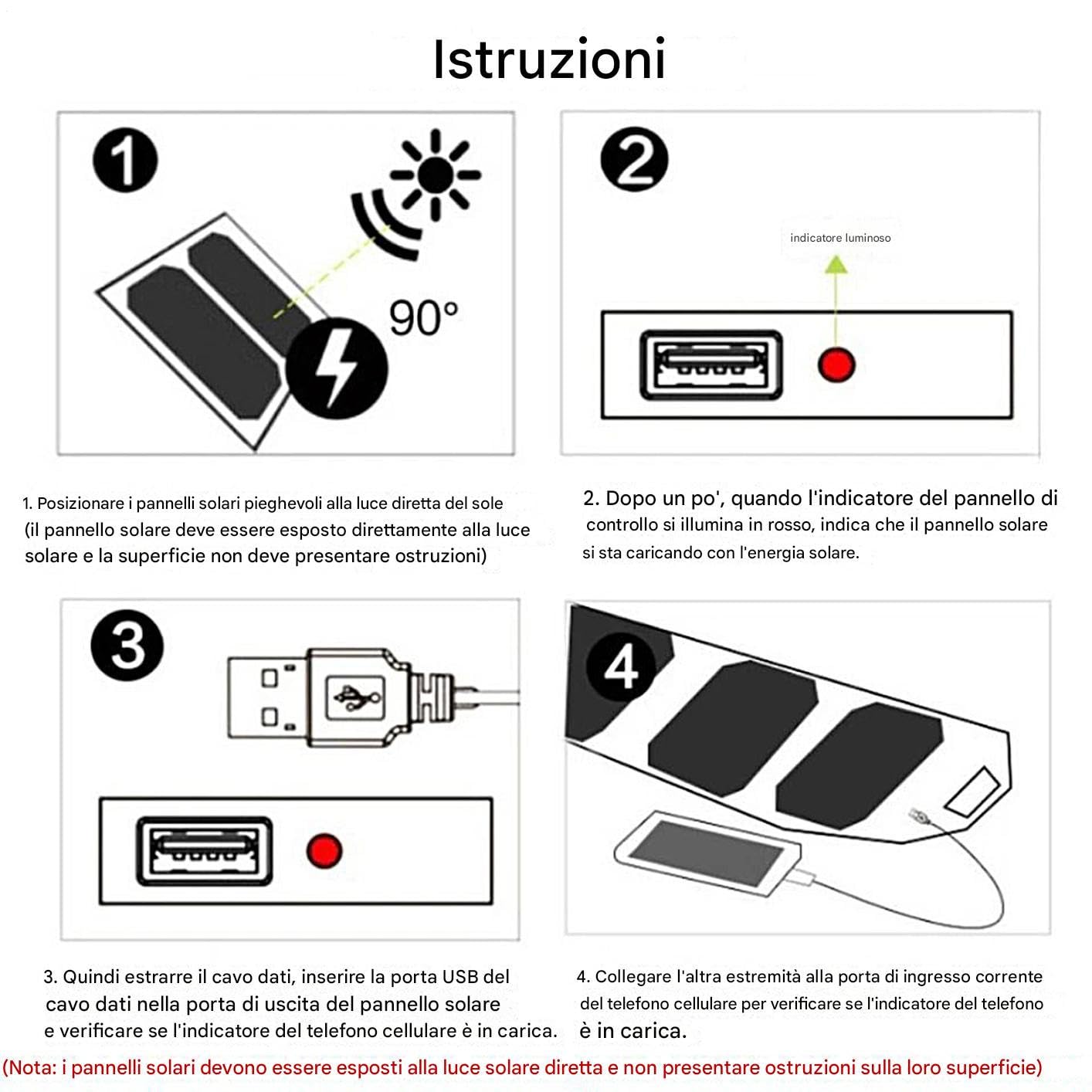 Caricatore Solare Portatile Pannello Solare Portatile Impermeabile Per | Caricatore Pieghevole Per Telefono E Tablet per Campeggio Casa Auto Camper Escursionismo Esploratore Via