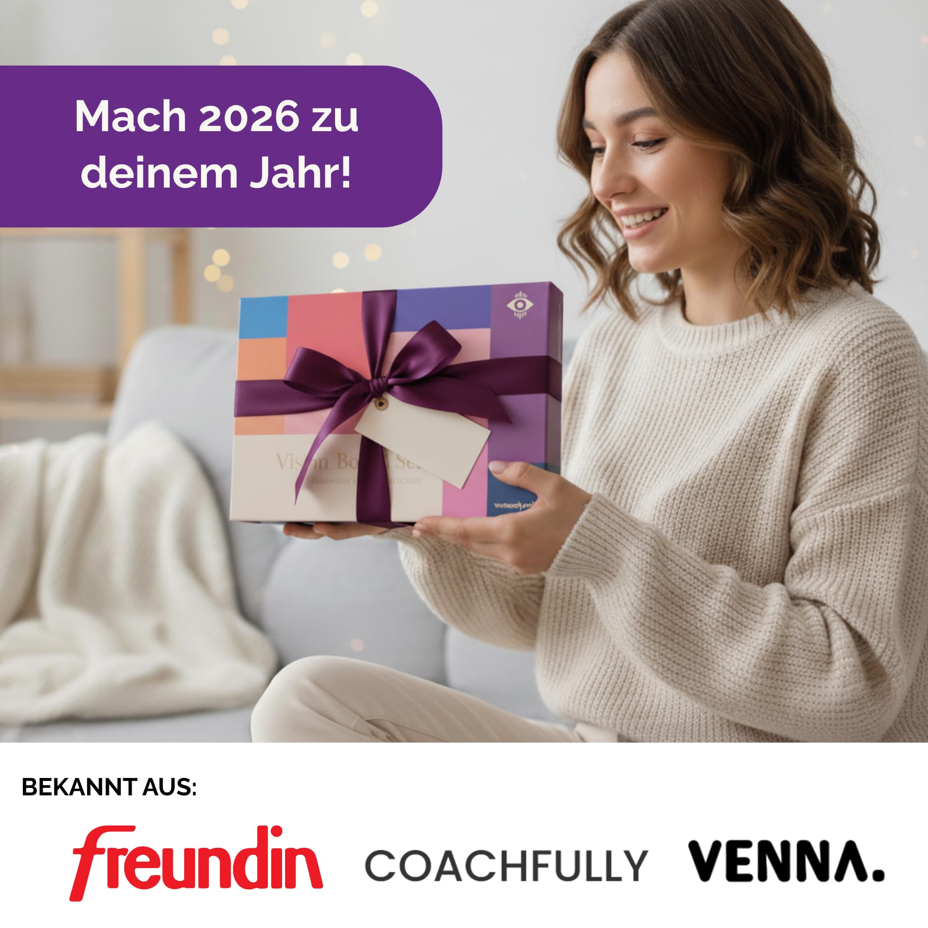 wunschzeit® Premium Vision Board Set | All-in-One Kit mit 162 Karten, 32-Seiten Workbook & XL-Poster | Klarheit, Träume manifestieren & Ziele erreichen | Inspirierendes Geschenk für Frauen