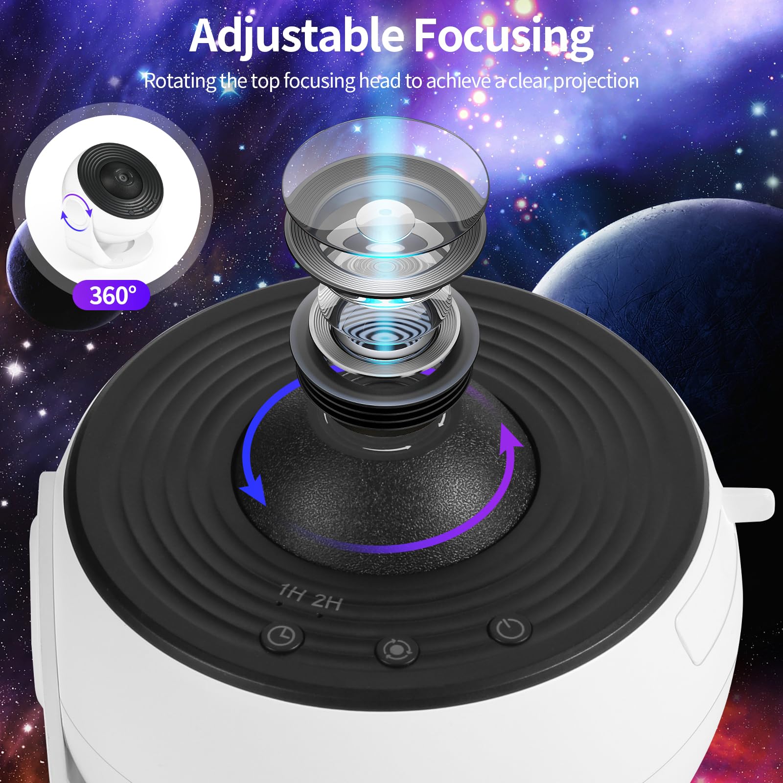 Comius Sharp Proiettore Stelle Soffitto, Planetario Proiettore Bambini Realistica Cielo Stellato Con 12 Dischi Film, Proiettore Soffitto, Luce Notturna Bambini Lampada Notturna, Regalo Per Bambini