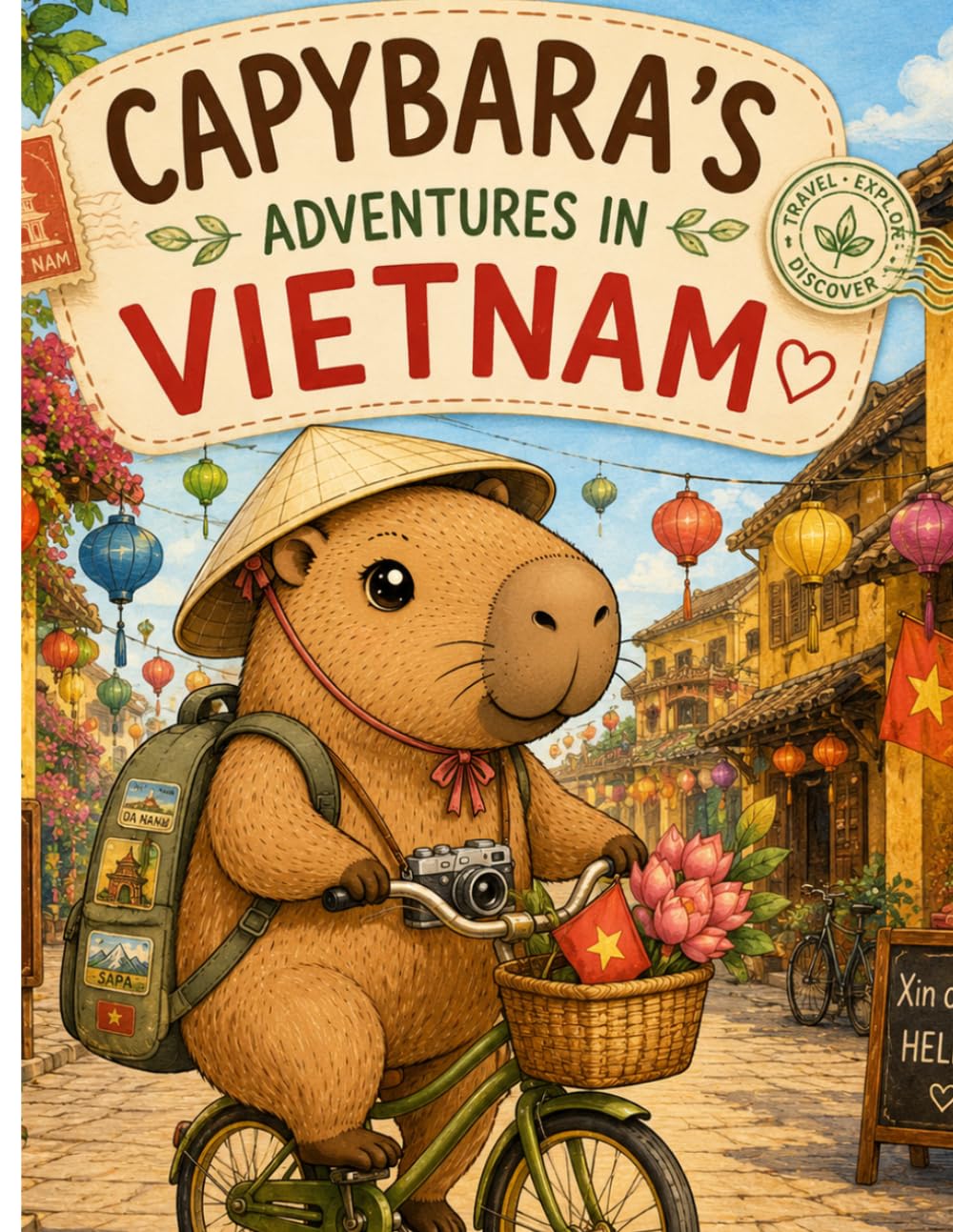 Capybara in Vietnam: A Fun Travel Coloring Book for Kids (Capybara Around the World)