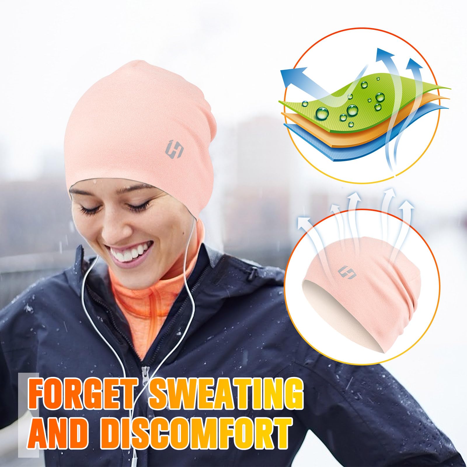 HASAGEI Berretto da uomo, berretto da donna, berretto da corsa, in pile, comodo per corsa, moto, sport all'aria aperta, inverno