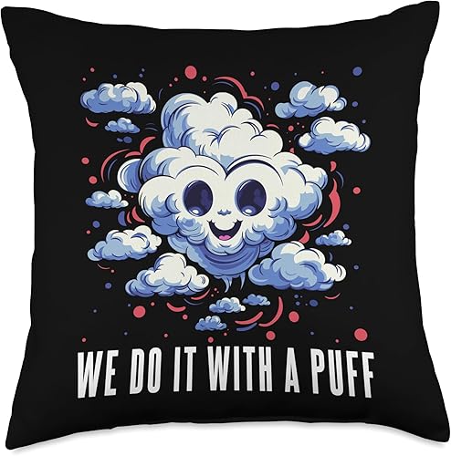 Smoking Puff Smoker Smoky Lover - Almohada de marihuana, 18 x 18 pulgadas, multicolor