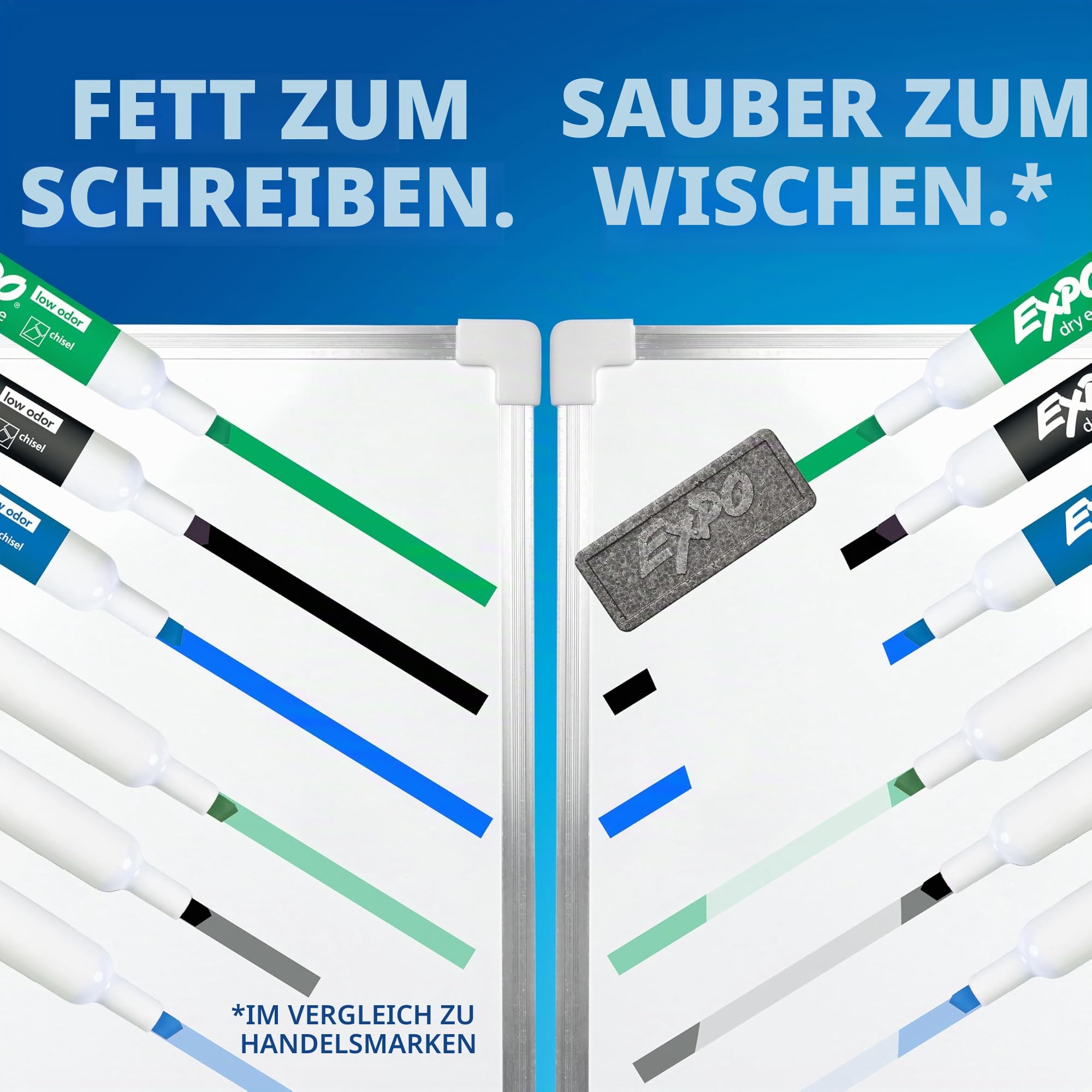 Expo 2 low-odor Dry Erase Marker, Keilspitze, 16 Stück (81045) 8-Pack Vibrant Colors