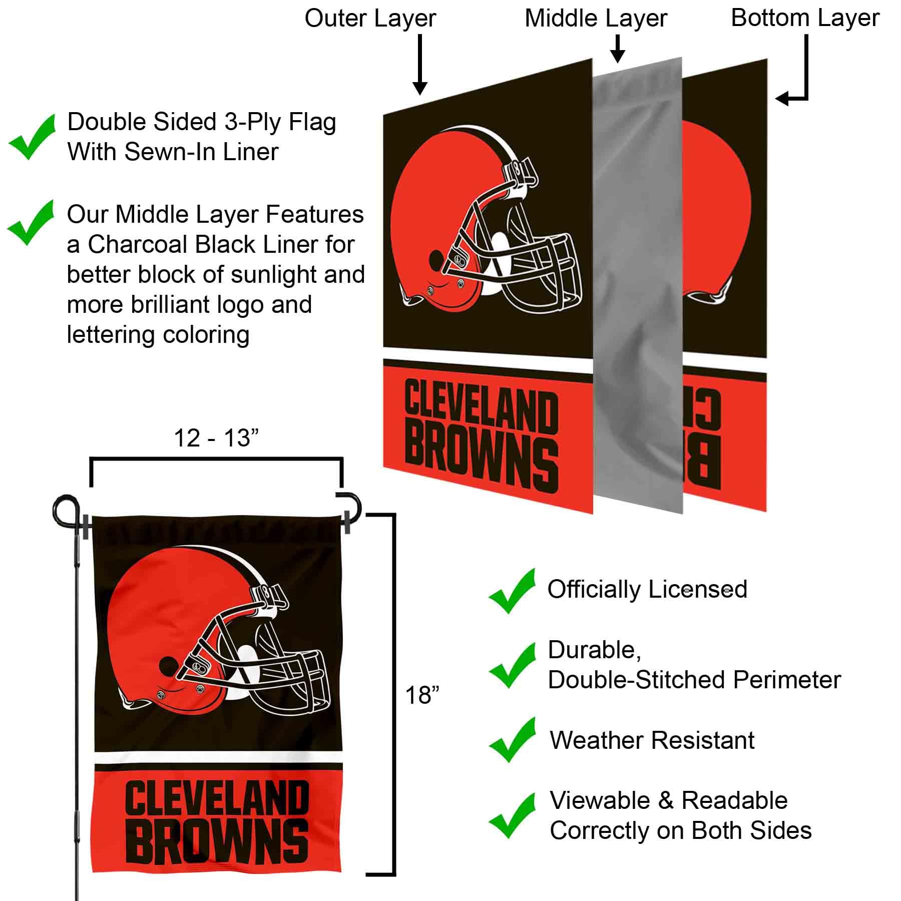 WinCraft Cleveland Browns Double Sided Allegiance Flag