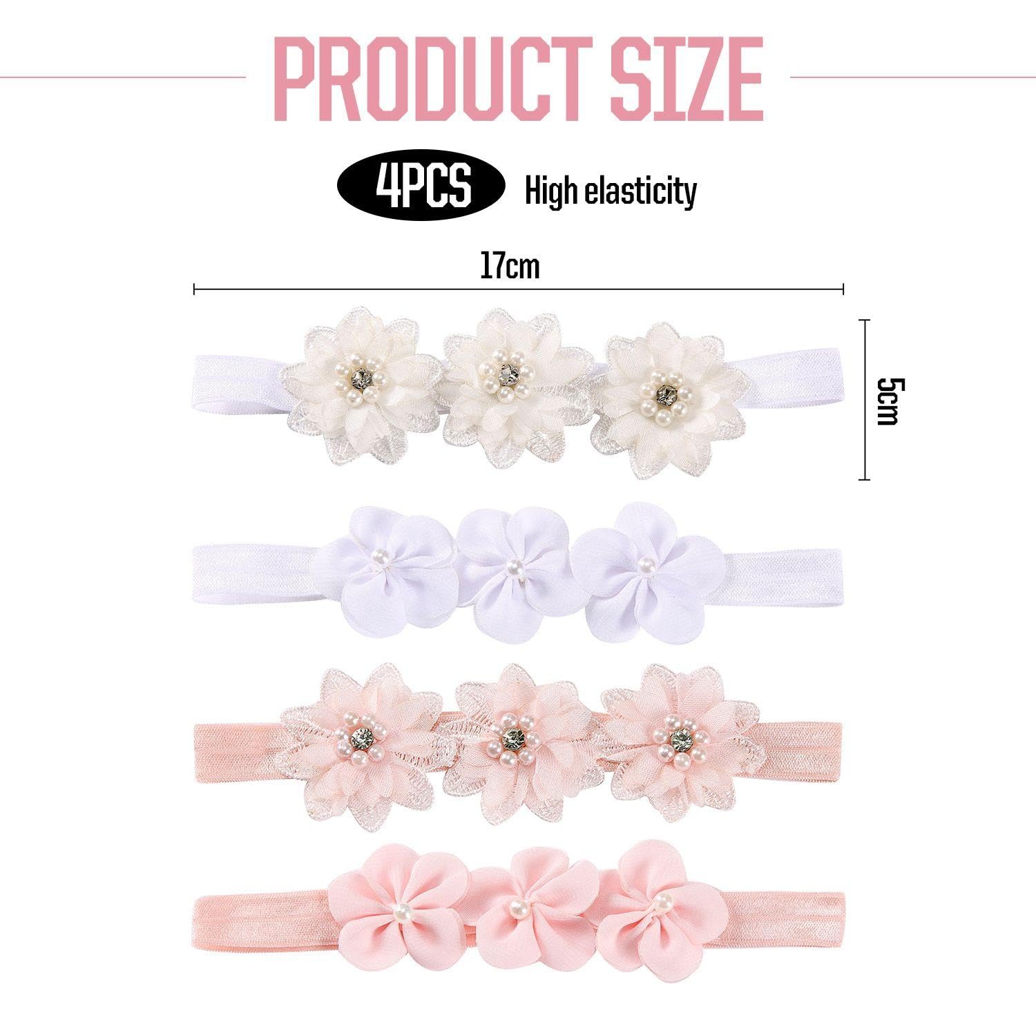 Fasce Per Bambini Da 4 Pezzi, Accessori Per Capelli Carini E Freschi, Fasce Retrattili Per Neonati, Copricapo Per Feste, Accessori Per Bambini.