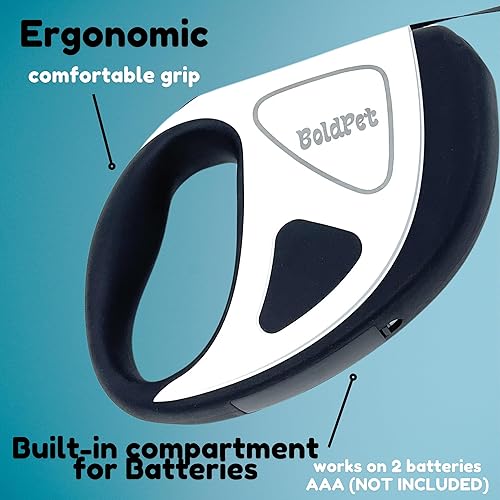 Miniatura 2 de Correa retráctil para perro con linterna LED, correa larga sin enredos de 10 pies, agarre antideslizante, correa retráctil para perros pequeños de